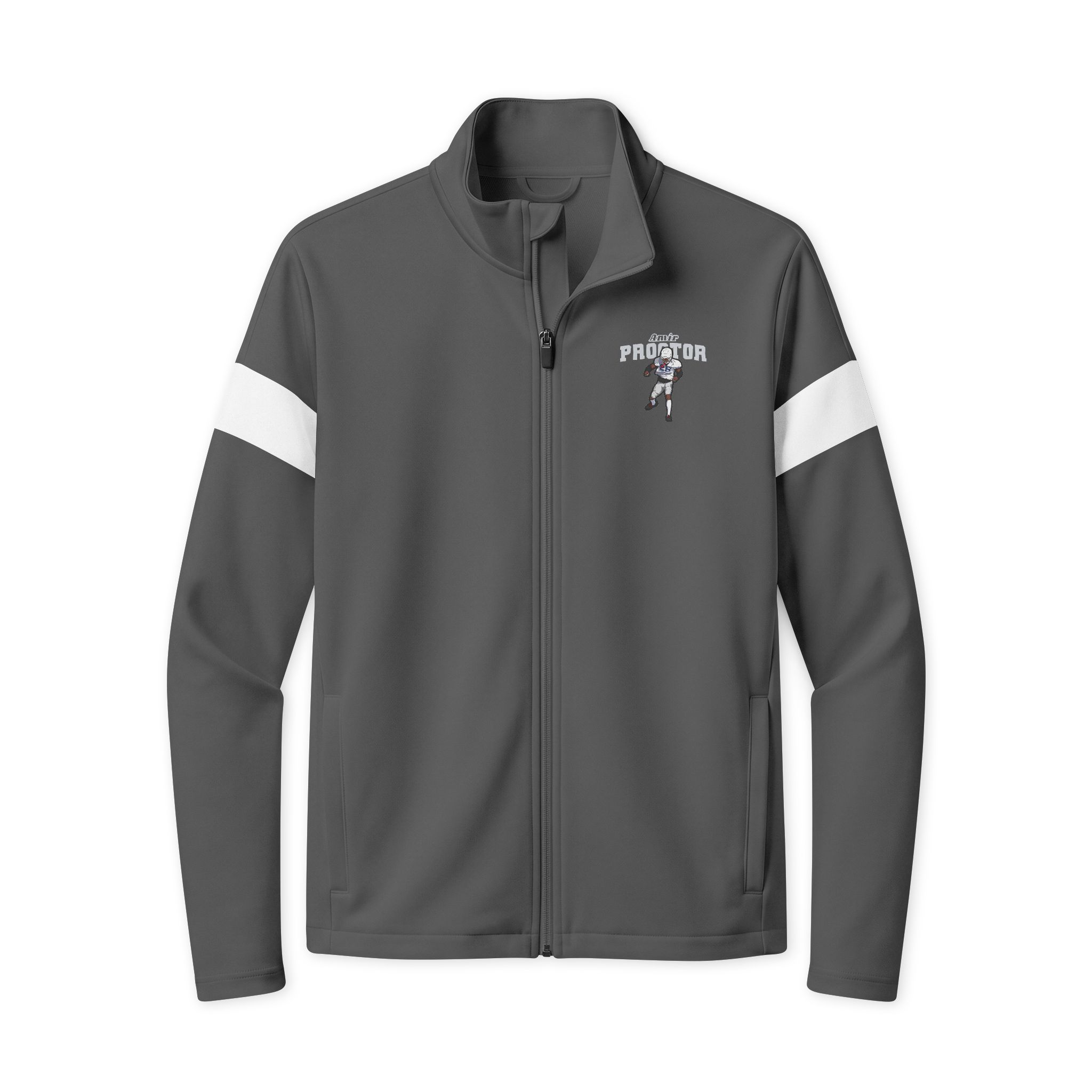 Travel Full-Zip Jacket — character_name_arch in Iron Grey/ White