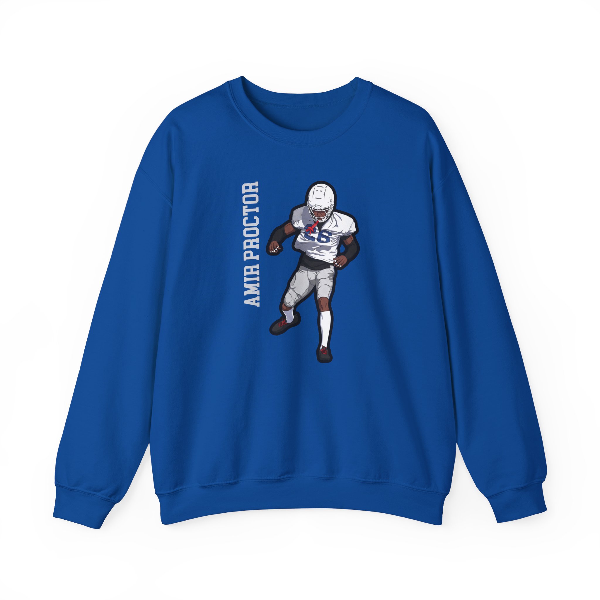 Crewneck Sweatshirt — character_name_vertical in Royal