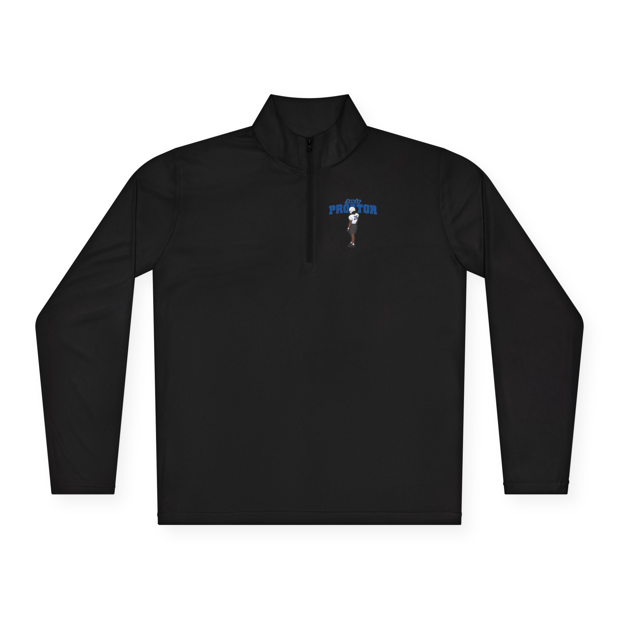 Q-Zip Pullover — character_name_arch in Black
