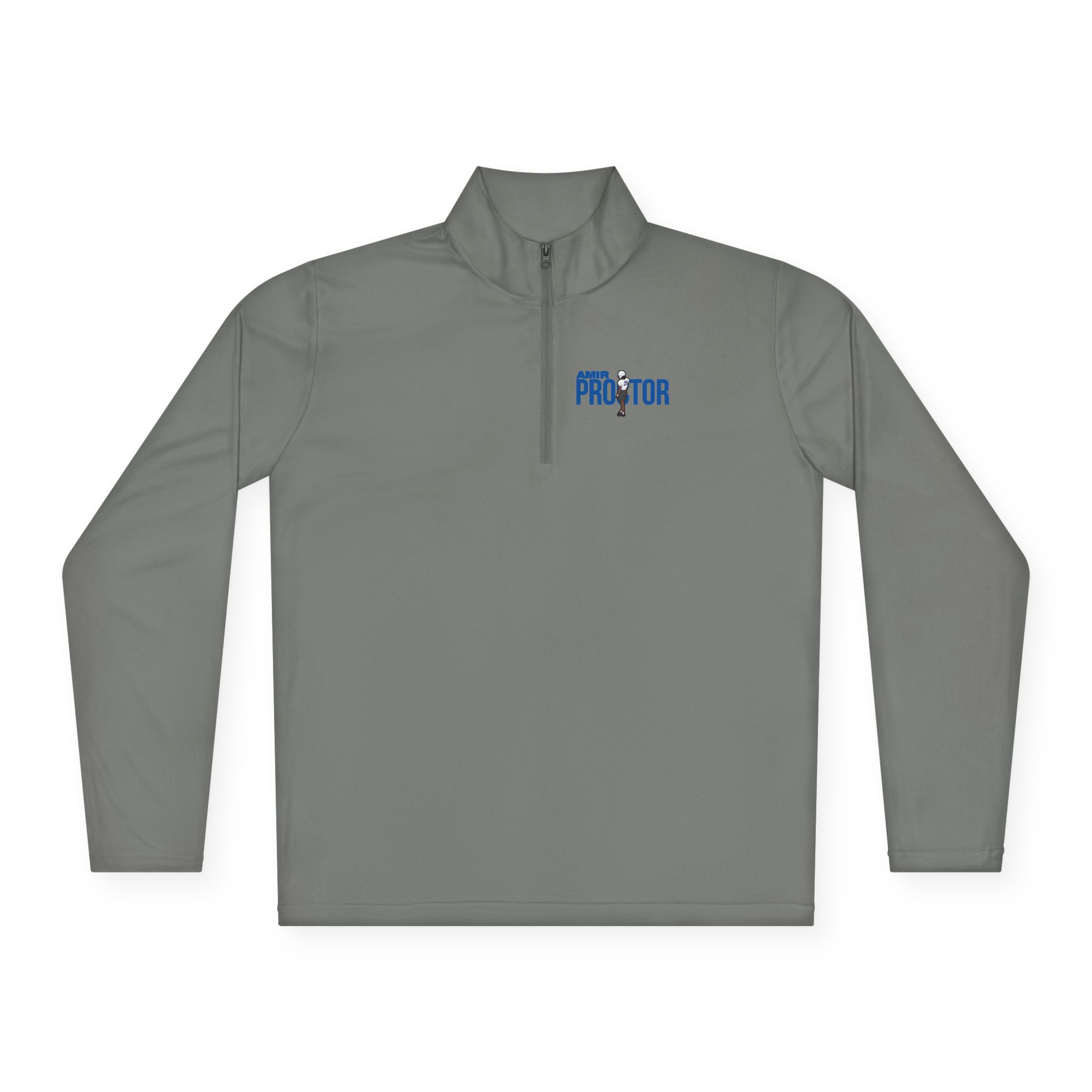 Q-Zip Pullover — character_player_name in Grey