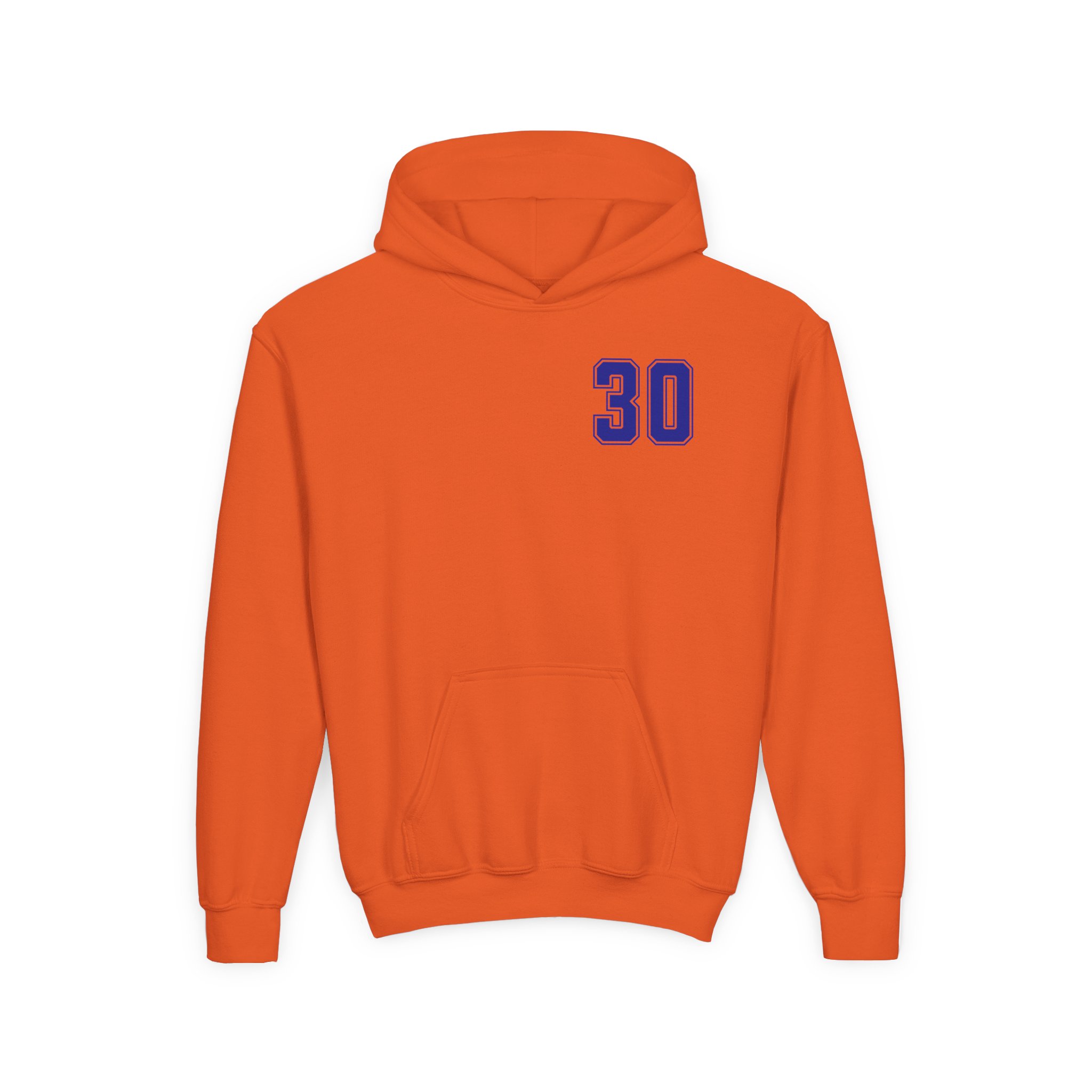Youth Hoodie — chest_back in Orange