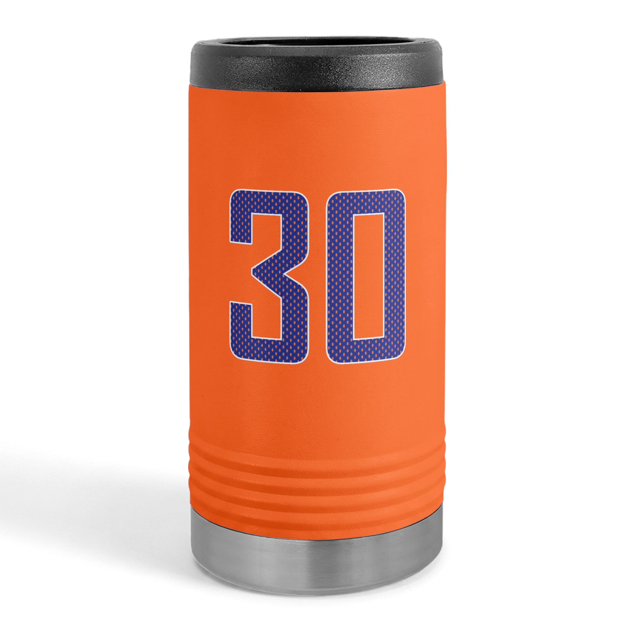 Slim Stainless Can Cooler — mesh_shirsey_number in Orange