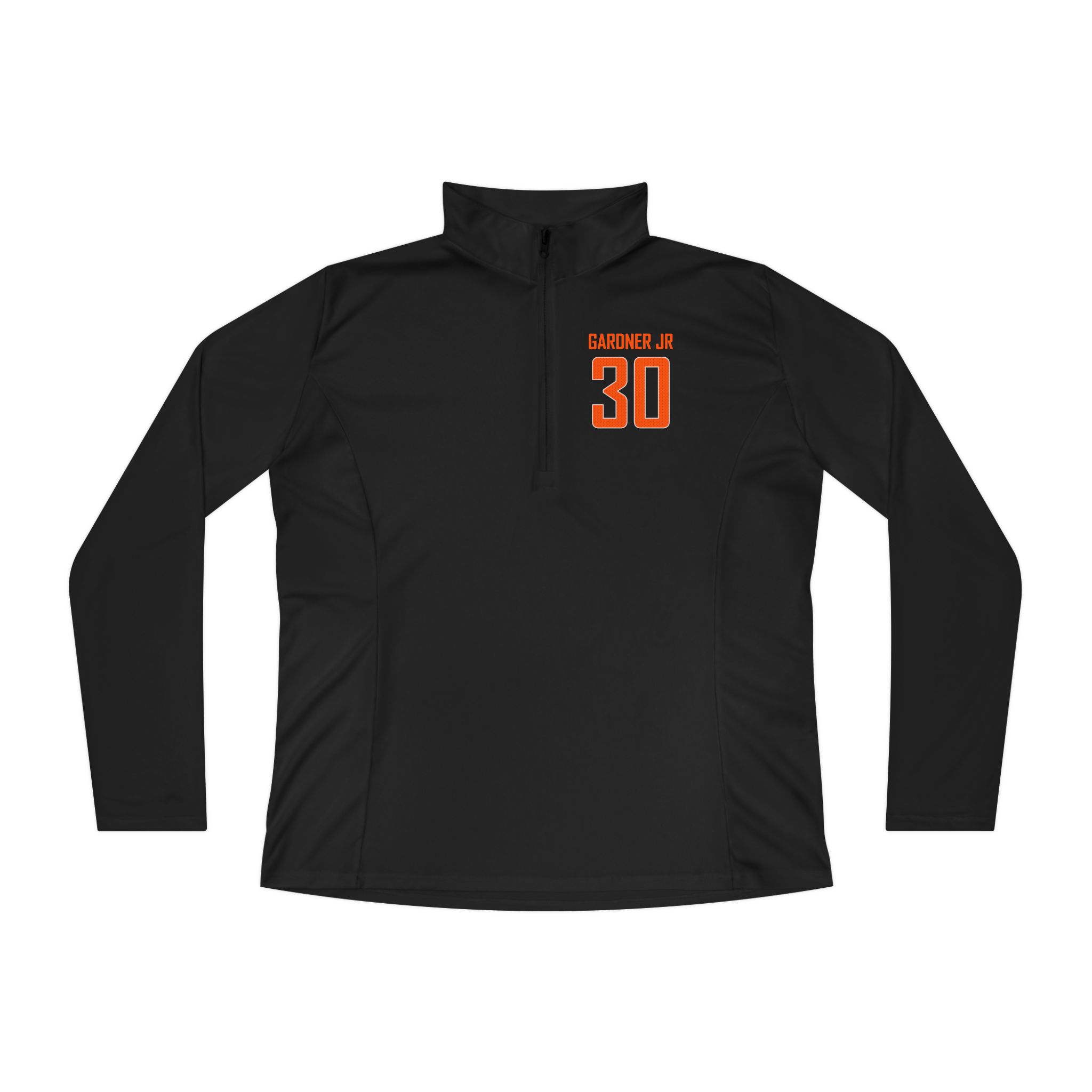Women's Q-Zip Pullover — mesh_shirsey in Black