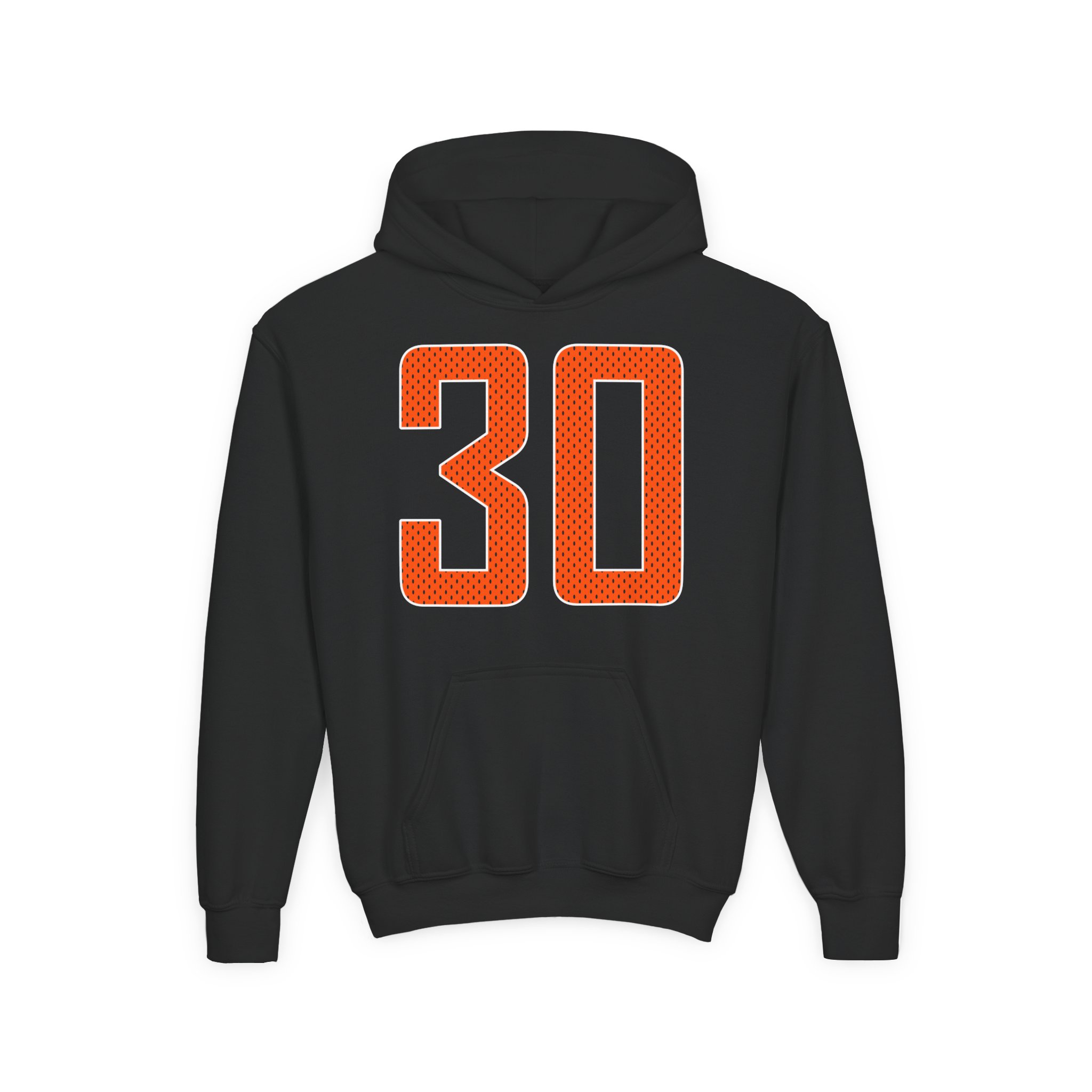 Youth Hoodie — mesh_shirsey_number in Black