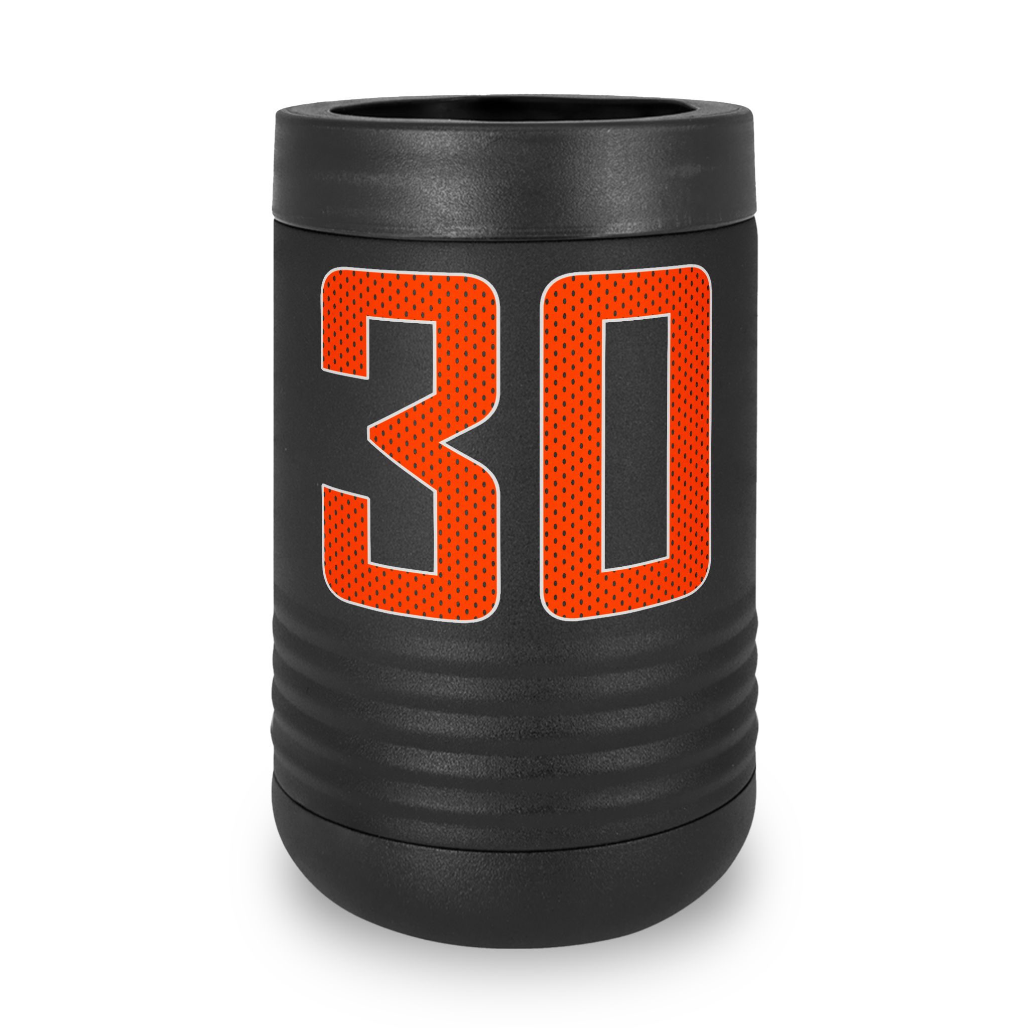 Stainless Can Cooler — mesh_shirsey_number in Black