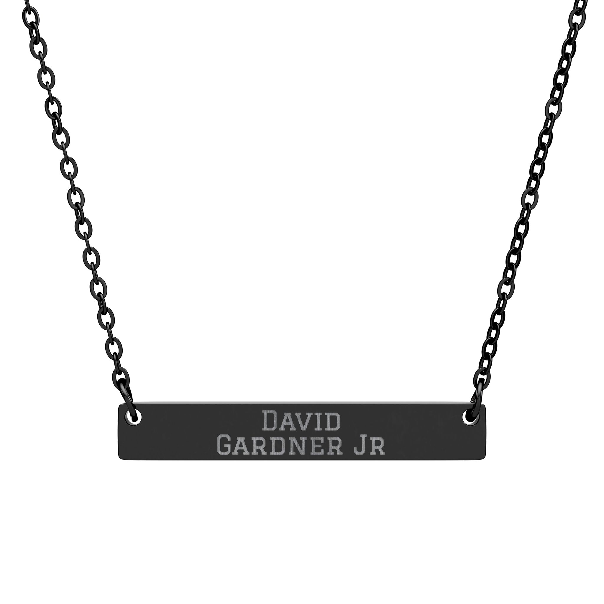Engraved Bar Necklace — Classic in Black