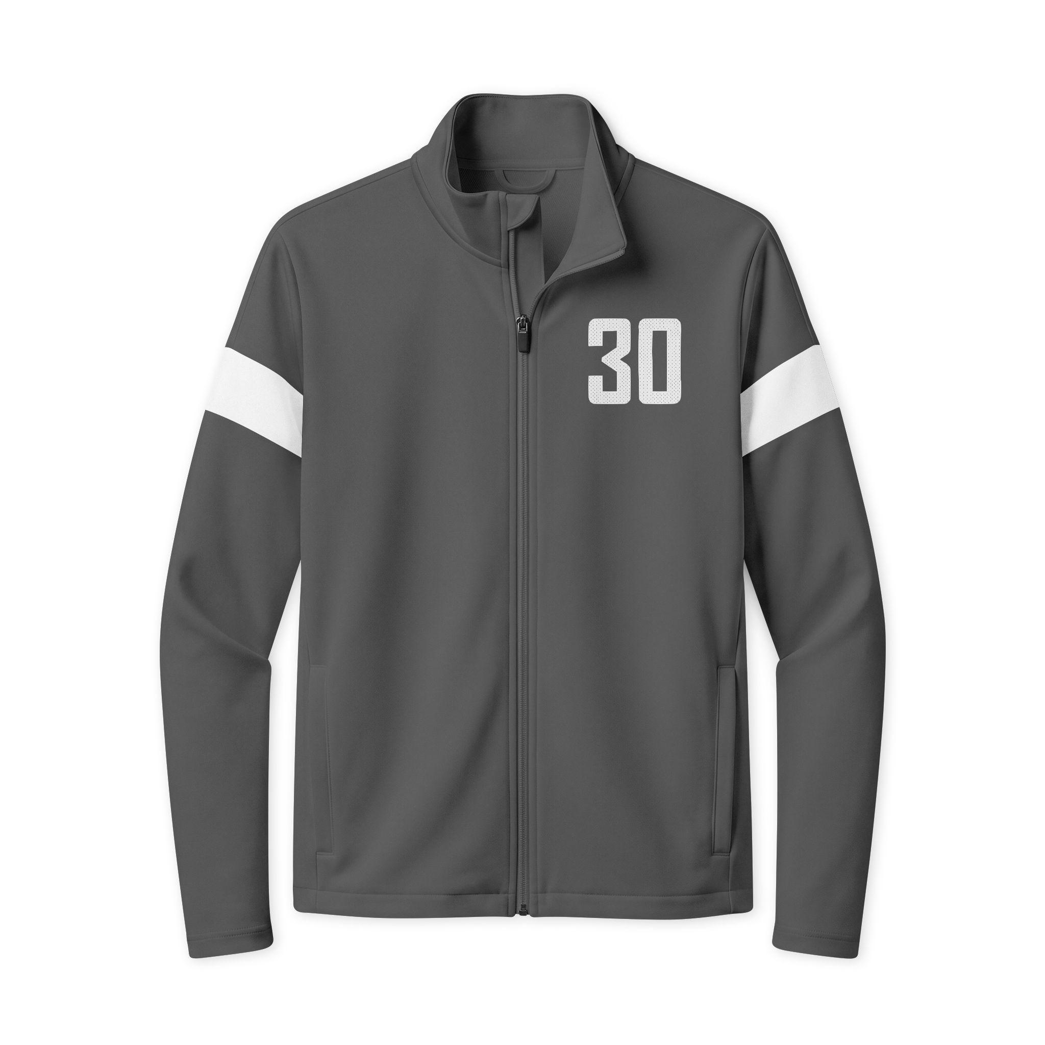 Travel Full-Zip Jacket — mesh_shirsey_number in Iron Grey/ White
