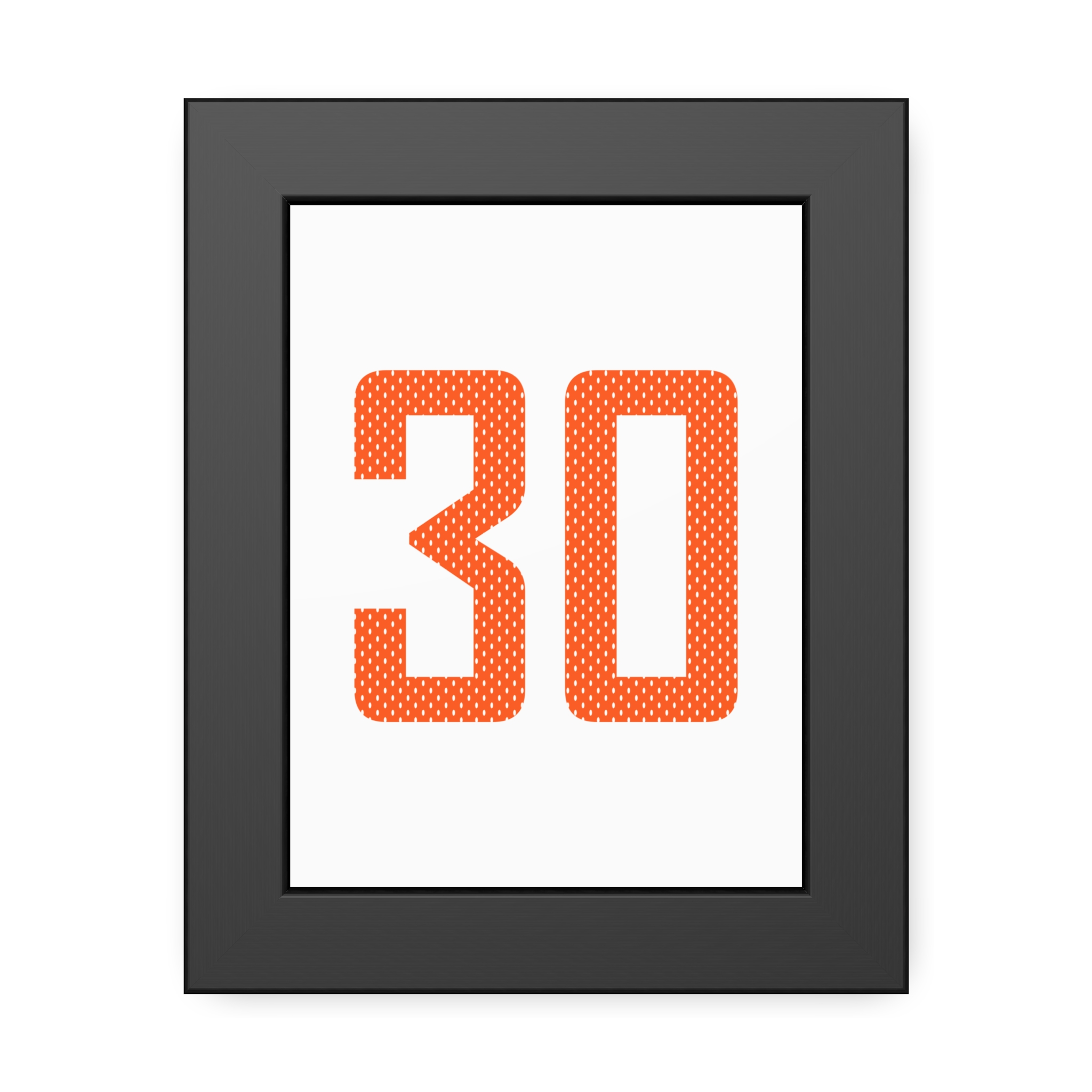 Framed Poster — mesh_shirsey_number in Black