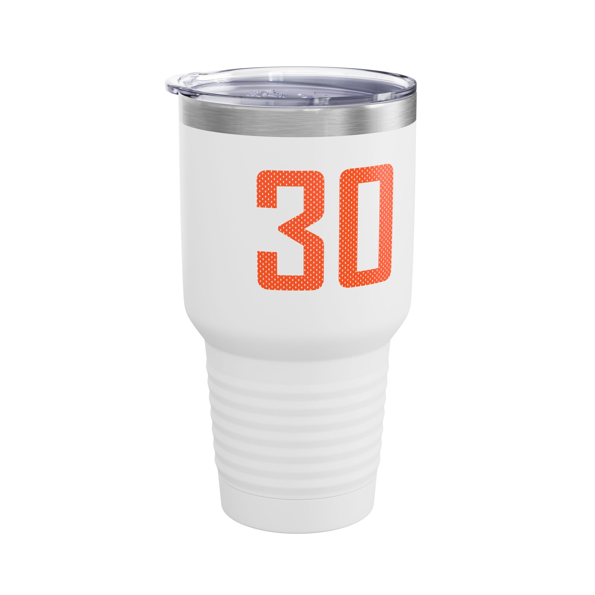 30oz Tumbler — mesh_shirsey_number in White