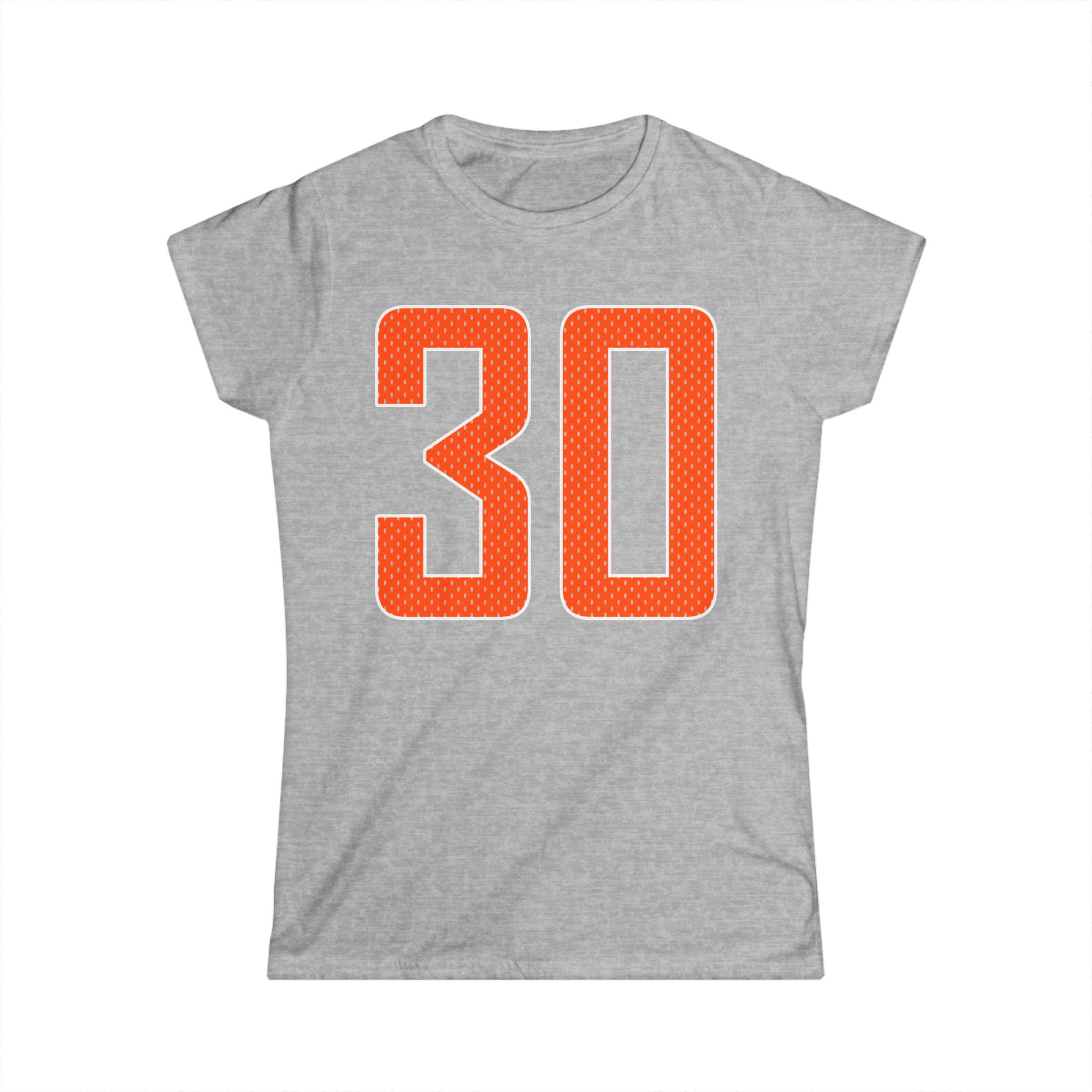 Women's Softstyle Tee — mesh_shirsey_number in Grey