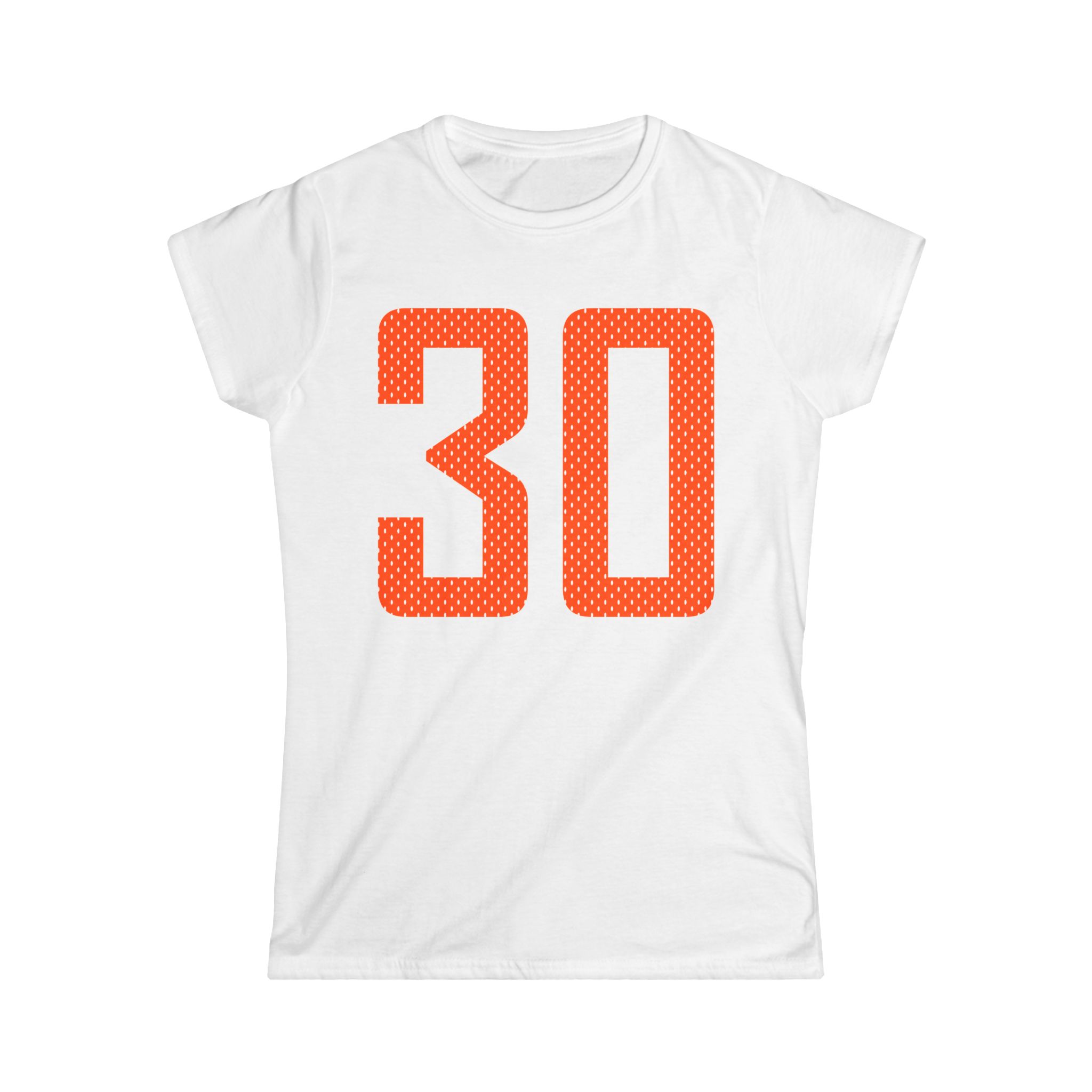 Women's Softstyle Tee — mesh_shirsey_number in White