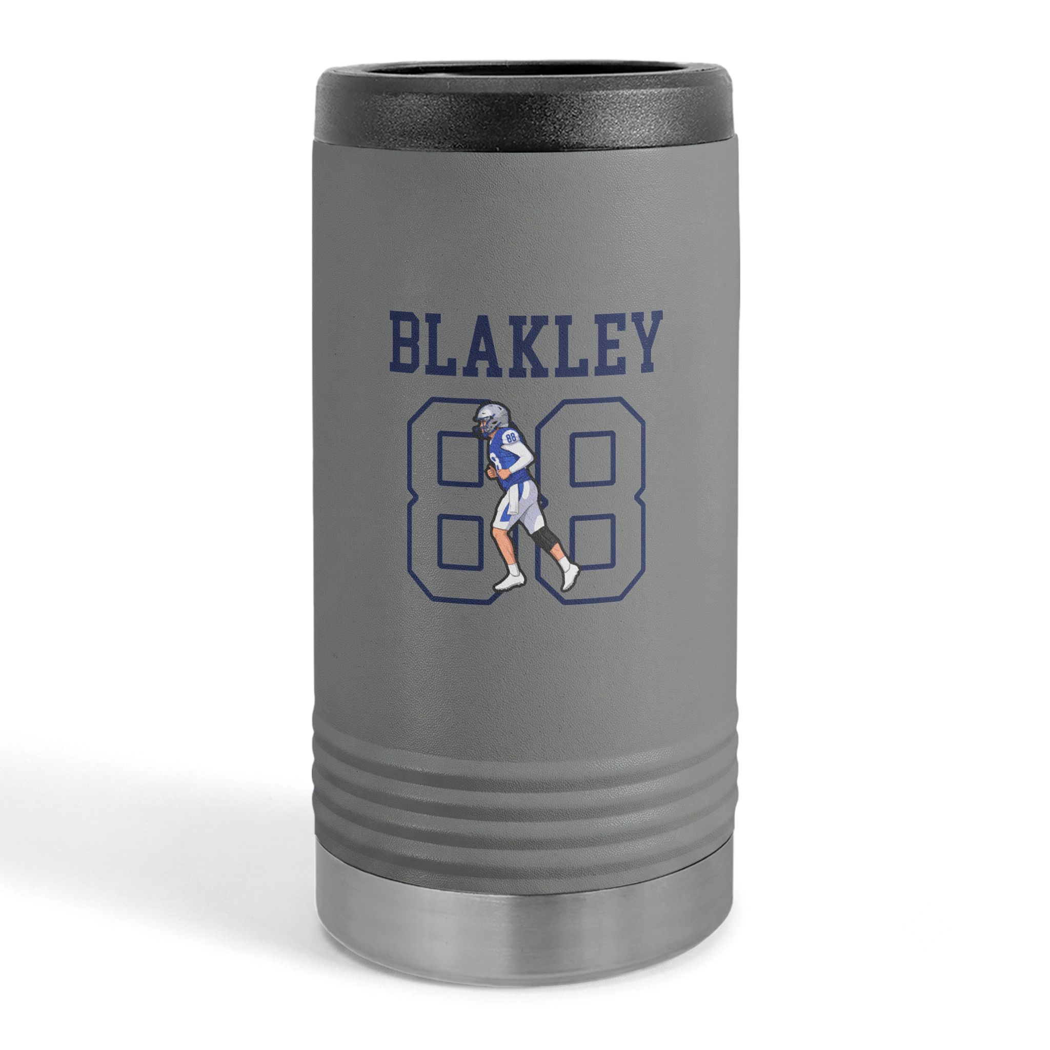Slim Stainless Can Cooler — character_shirsey in Grey