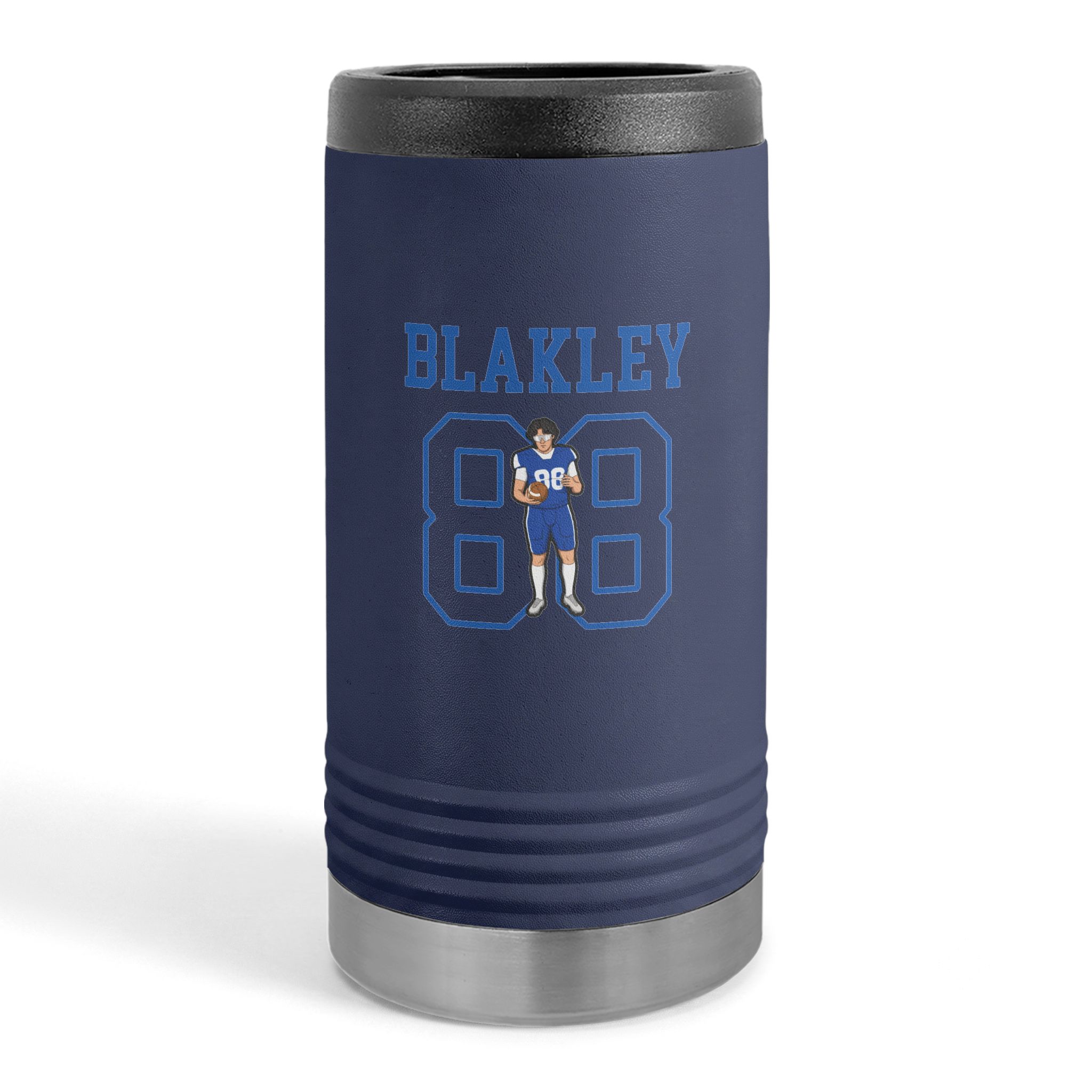 Slim Stainless Can Cooler — character_shirsey in Navy