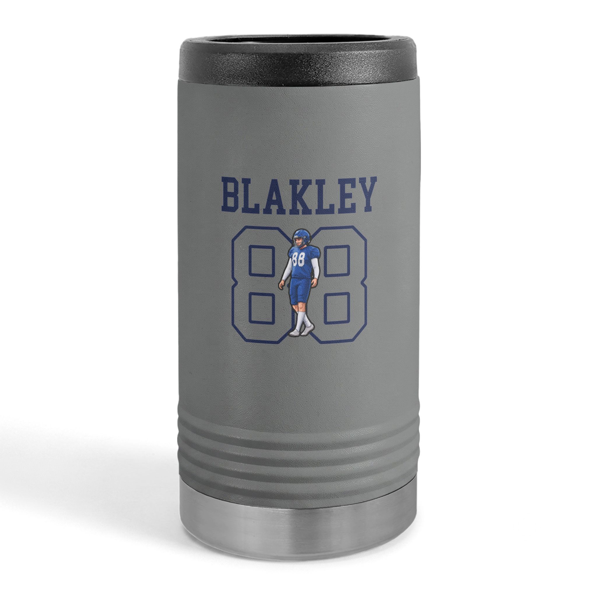 Slim Stainless Can Cooler — character_shirsey in Grey