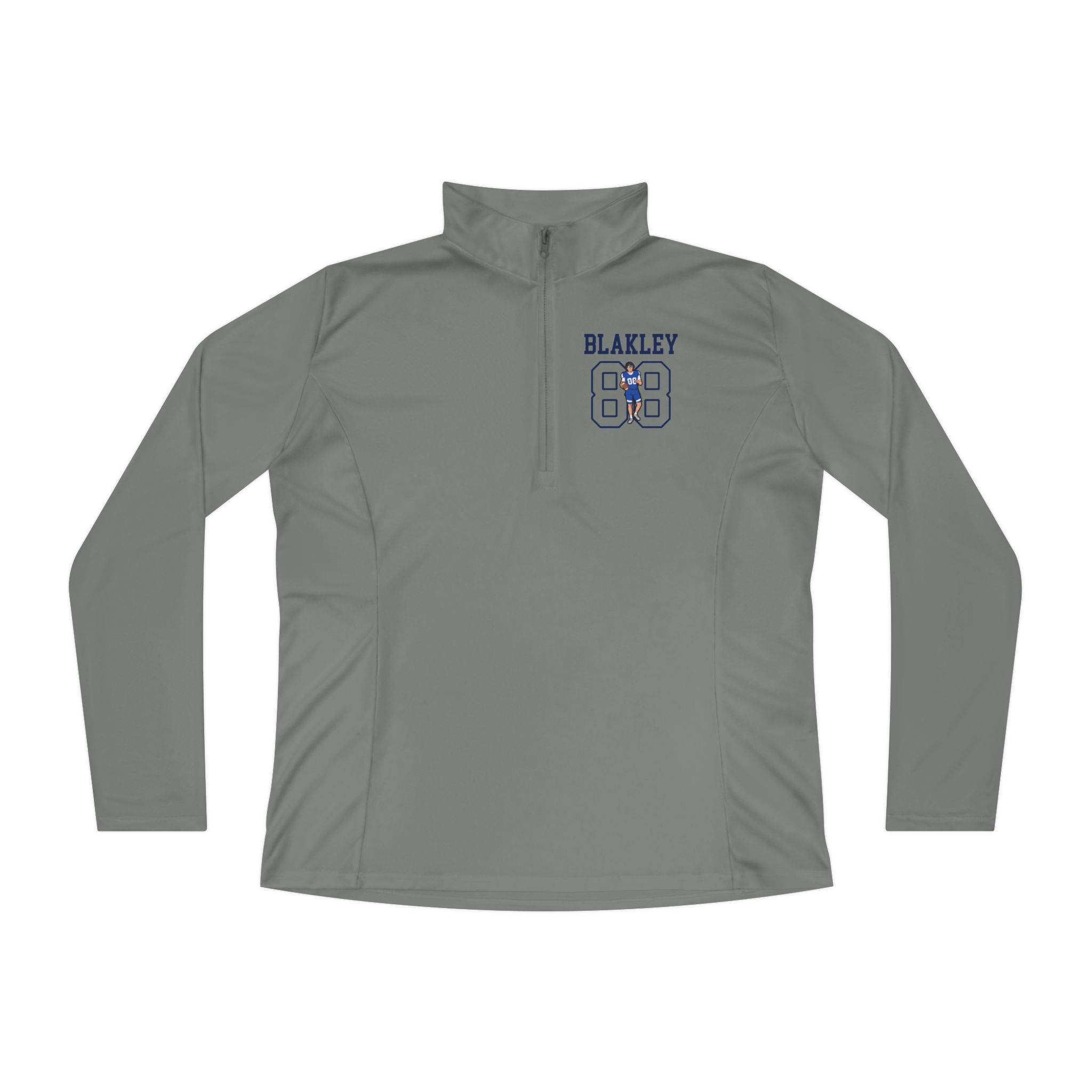 Women's Q-Zip Pullover — character_shirsey in Grey