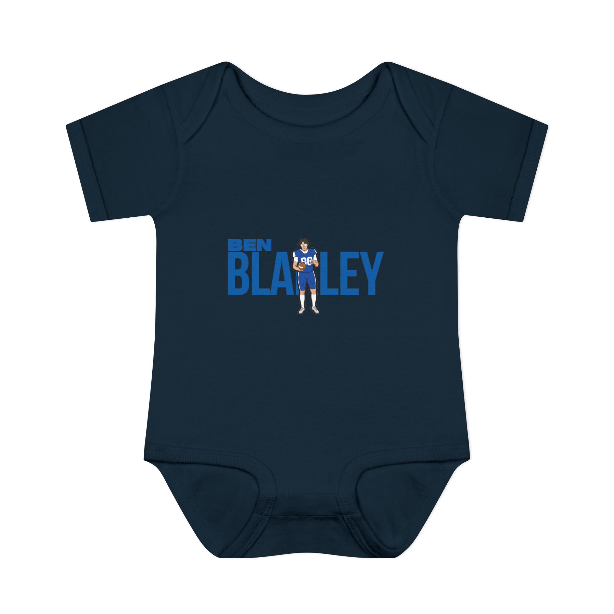 Baby Onesie — character_player_name in Navy