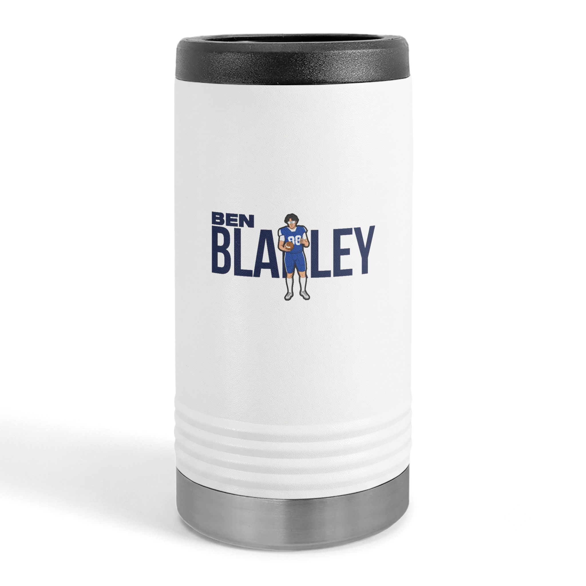 Slim Stainless Can Cooler — character_player_name in White