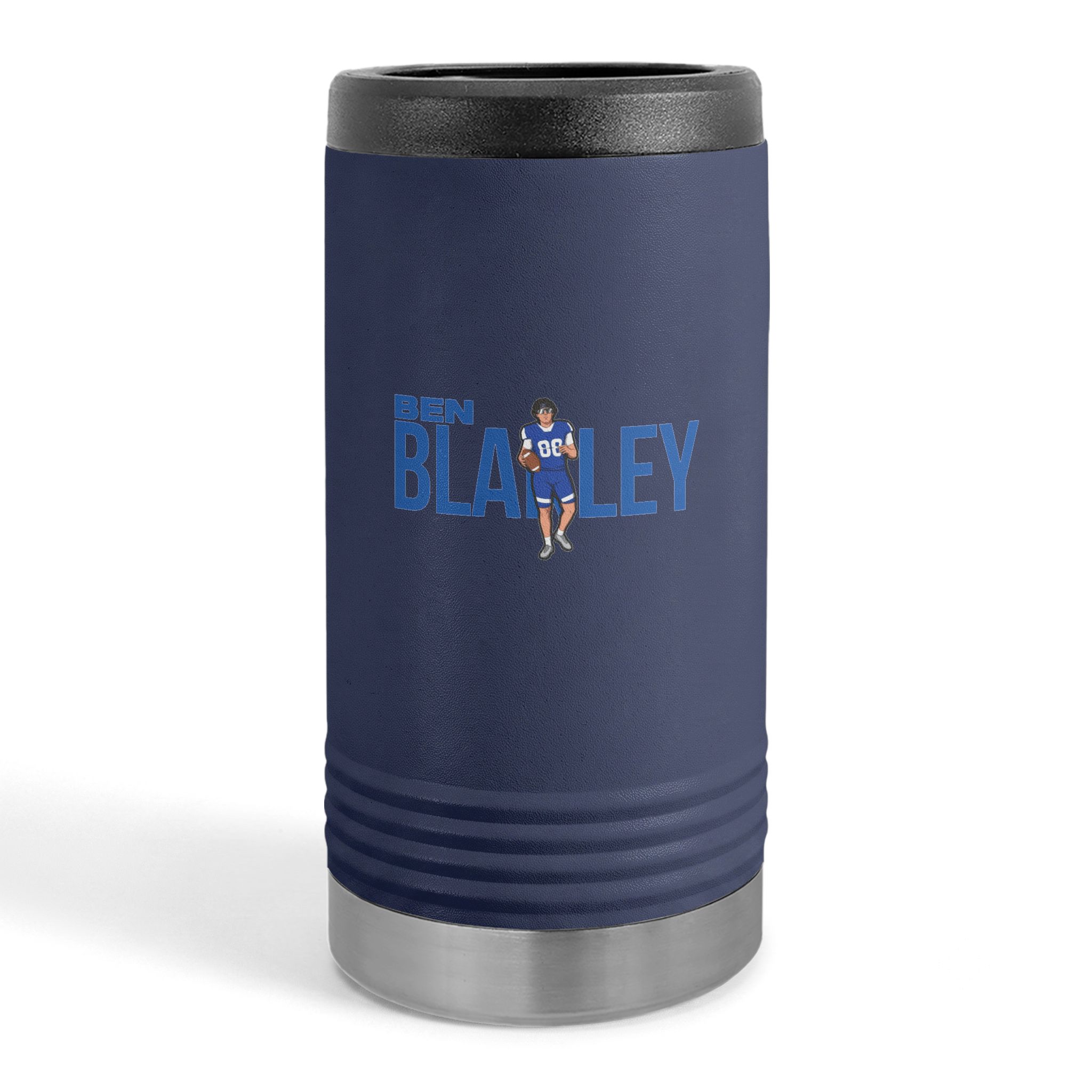 Slim Stainless Can Cooler — character_player_name in Navy
