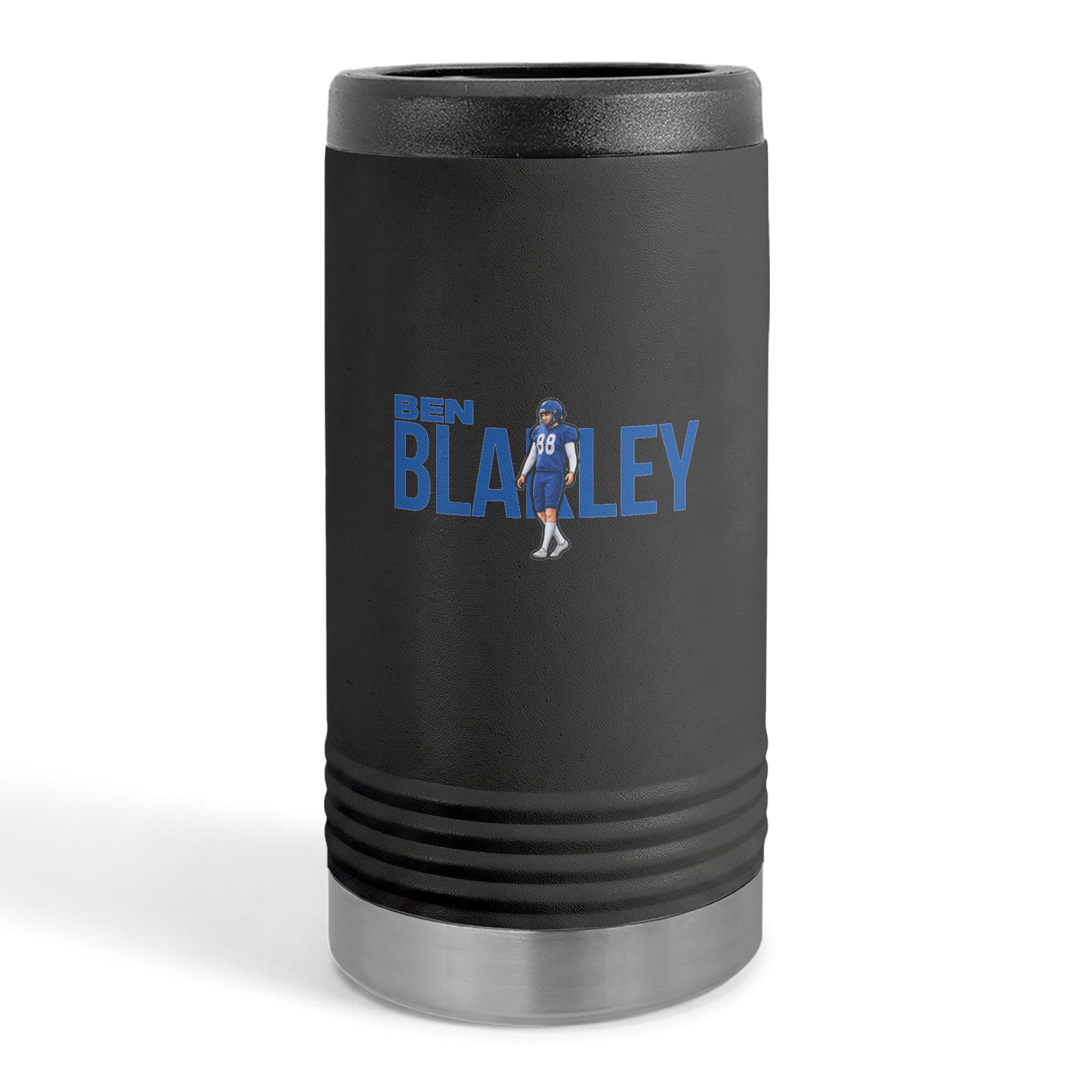 Slim Stainless Can Cooler — character_player_name in Black