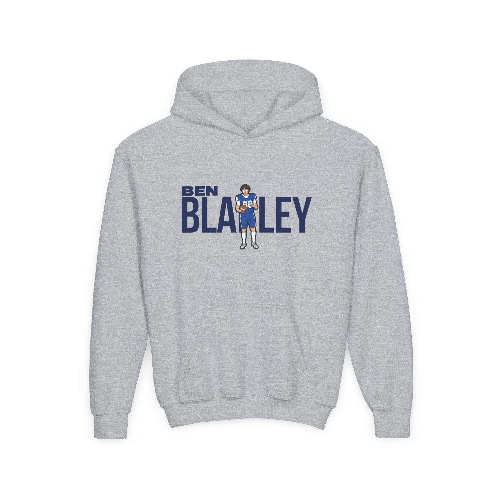 Youth Hoodie — character_player_name in Grey