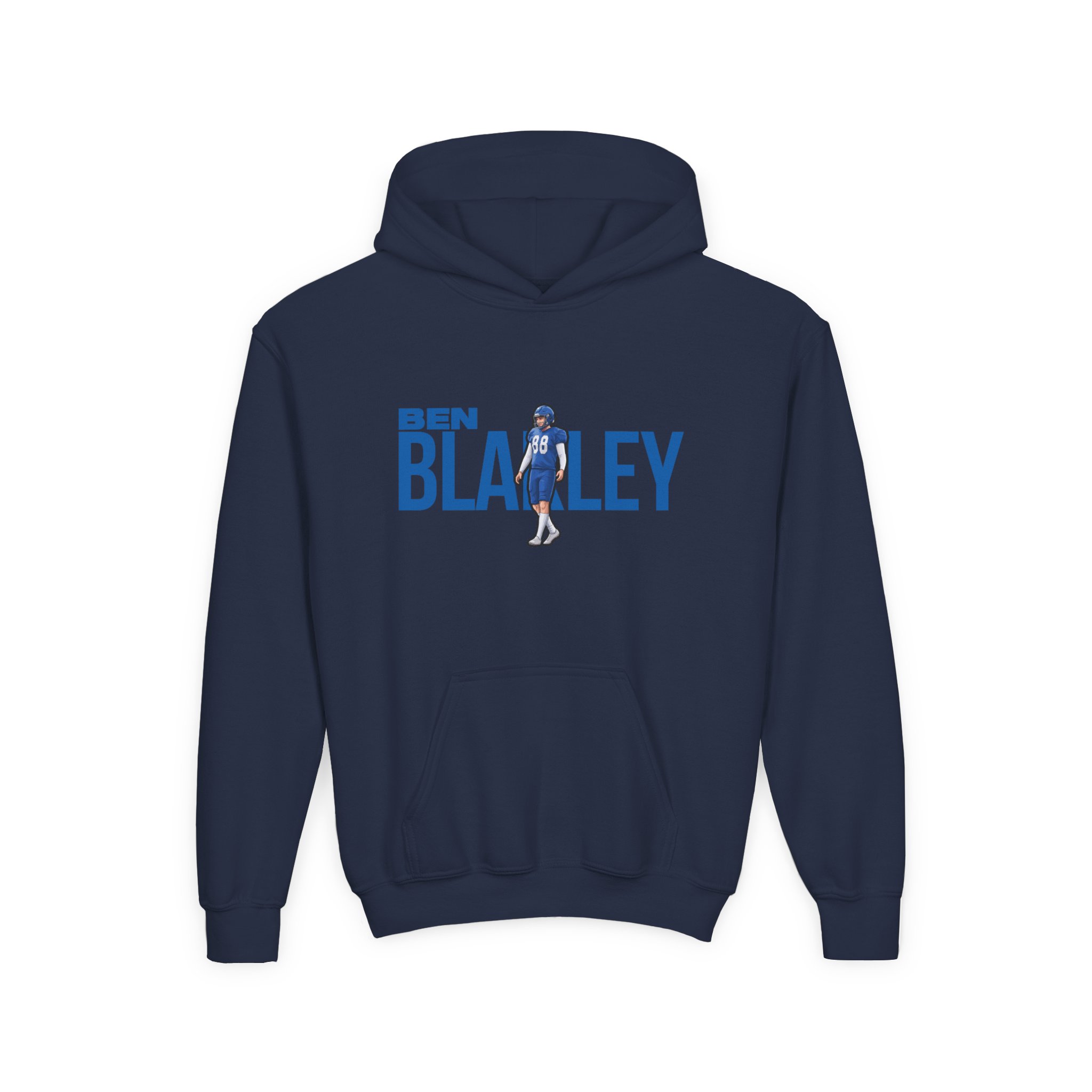 Youth Hoodie — character_player_name in Navy