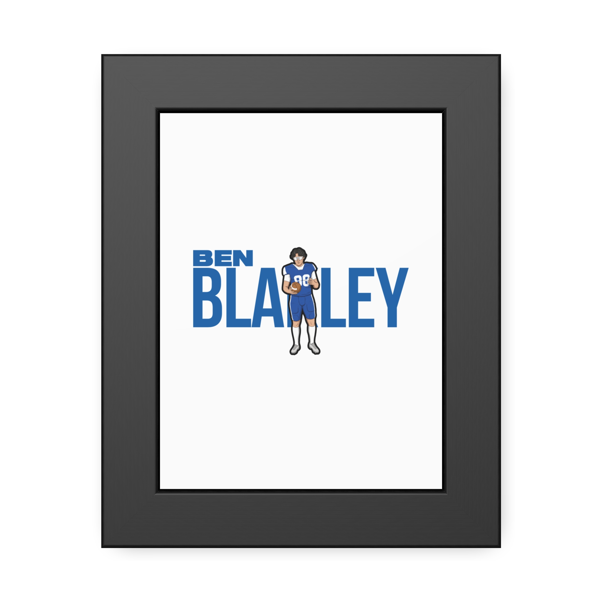 Framed Poster — character_player_name in Black