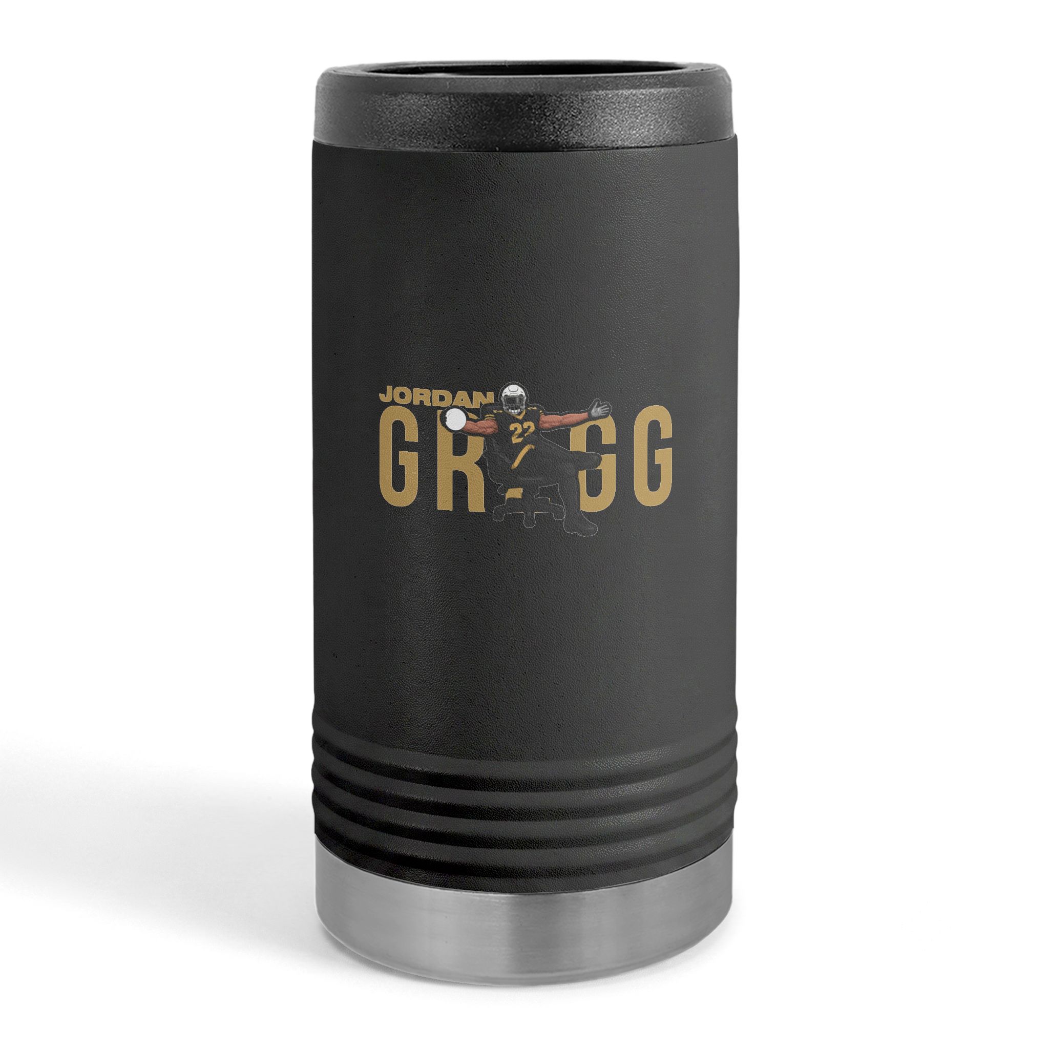 Slim Stainless Can Cooler — character_player_name in Black