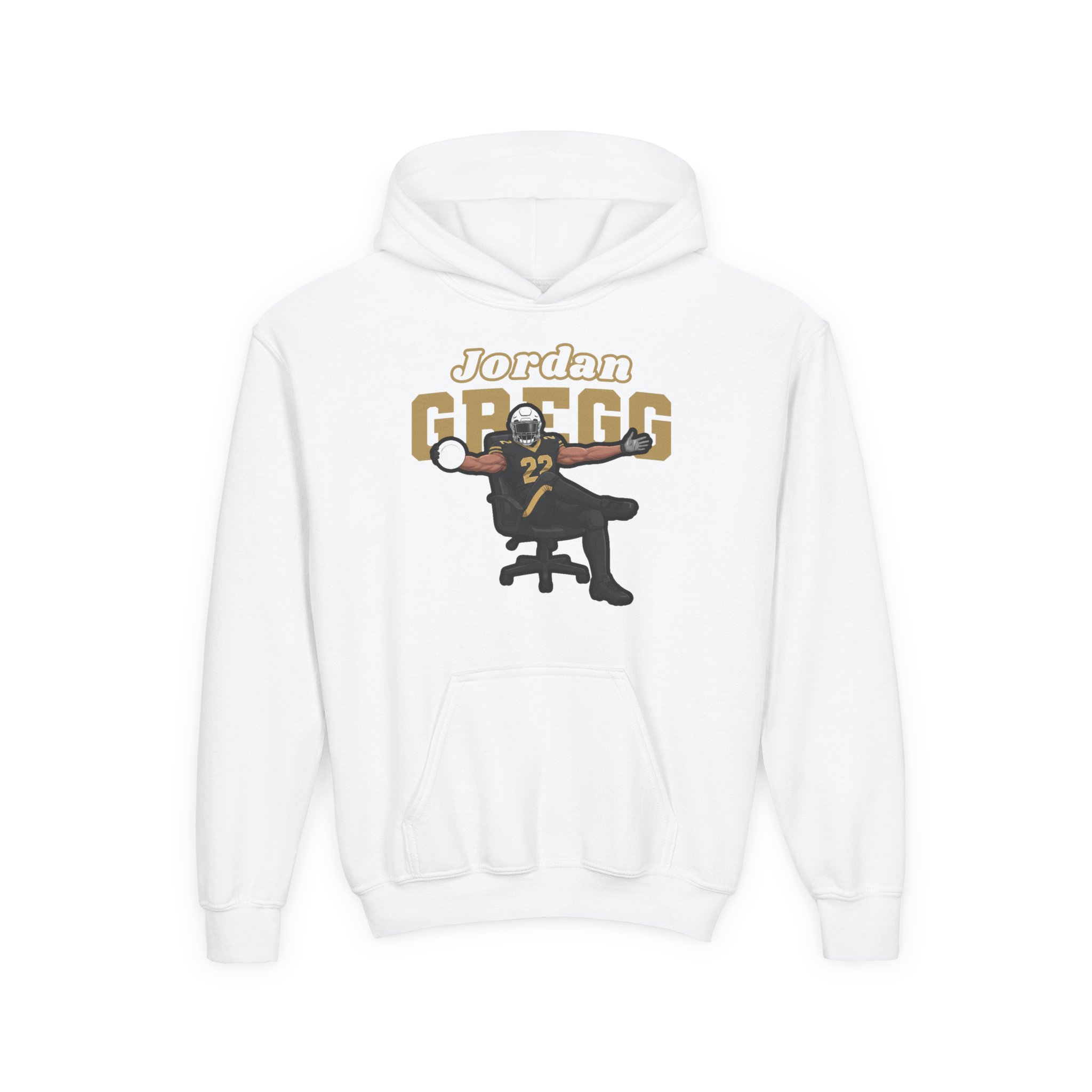 Youth Hoodie — character_name_arch in White