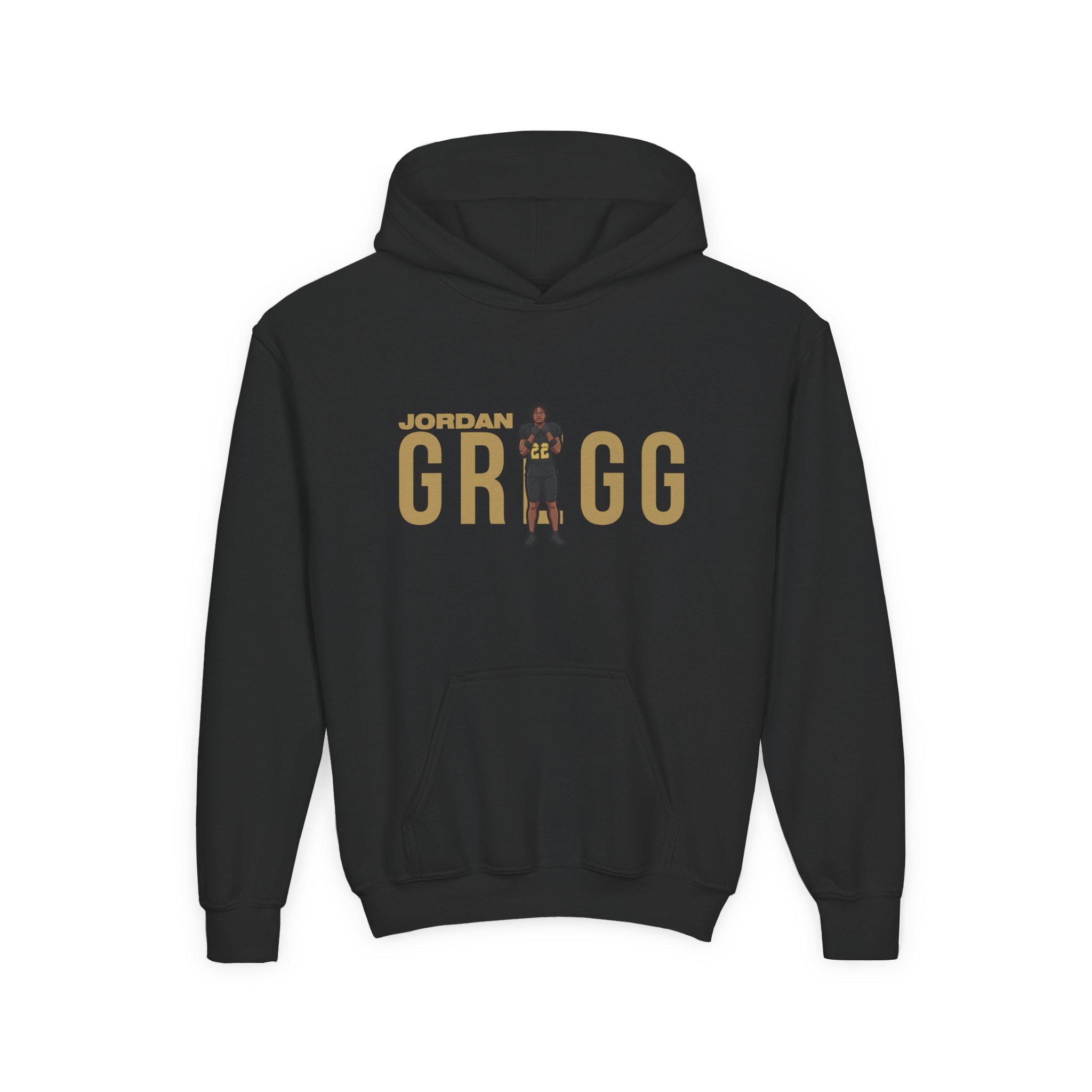Youth Hoodie — character_player_name in Black