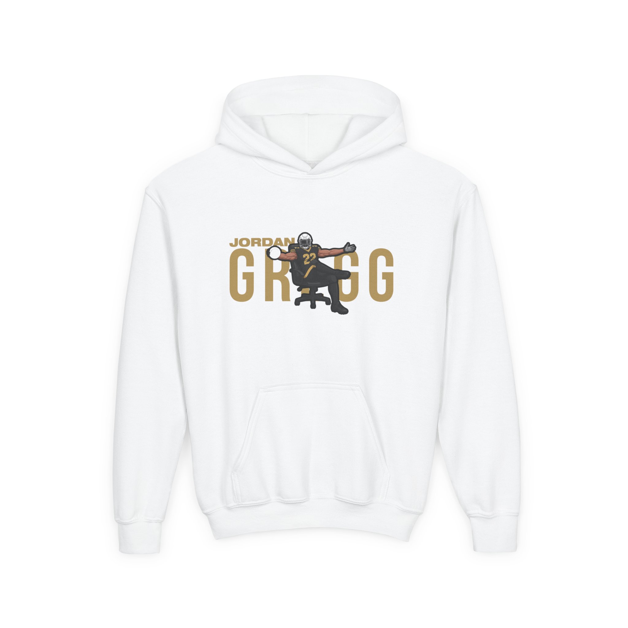 Youth Hoodie — character_player_name in White