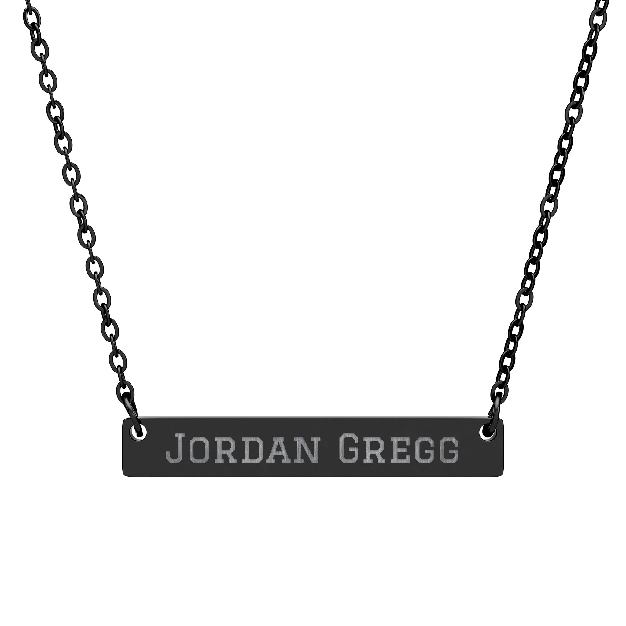 Engraved Bar Necklace — Classic in Black