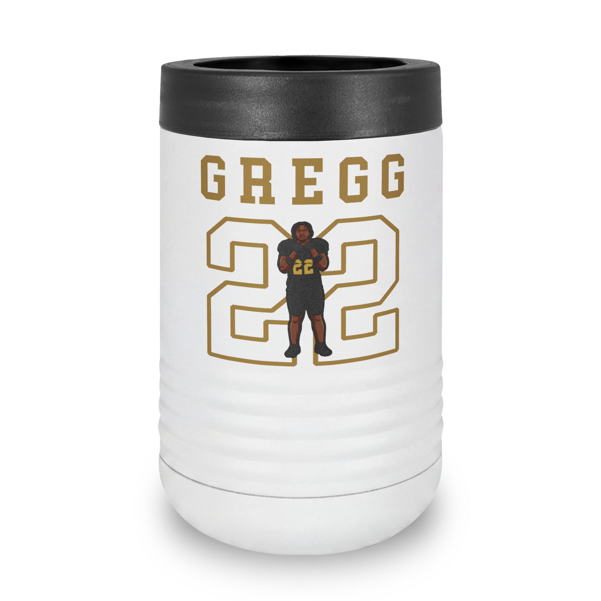Stainless Can Cooler — character_shirsey in White