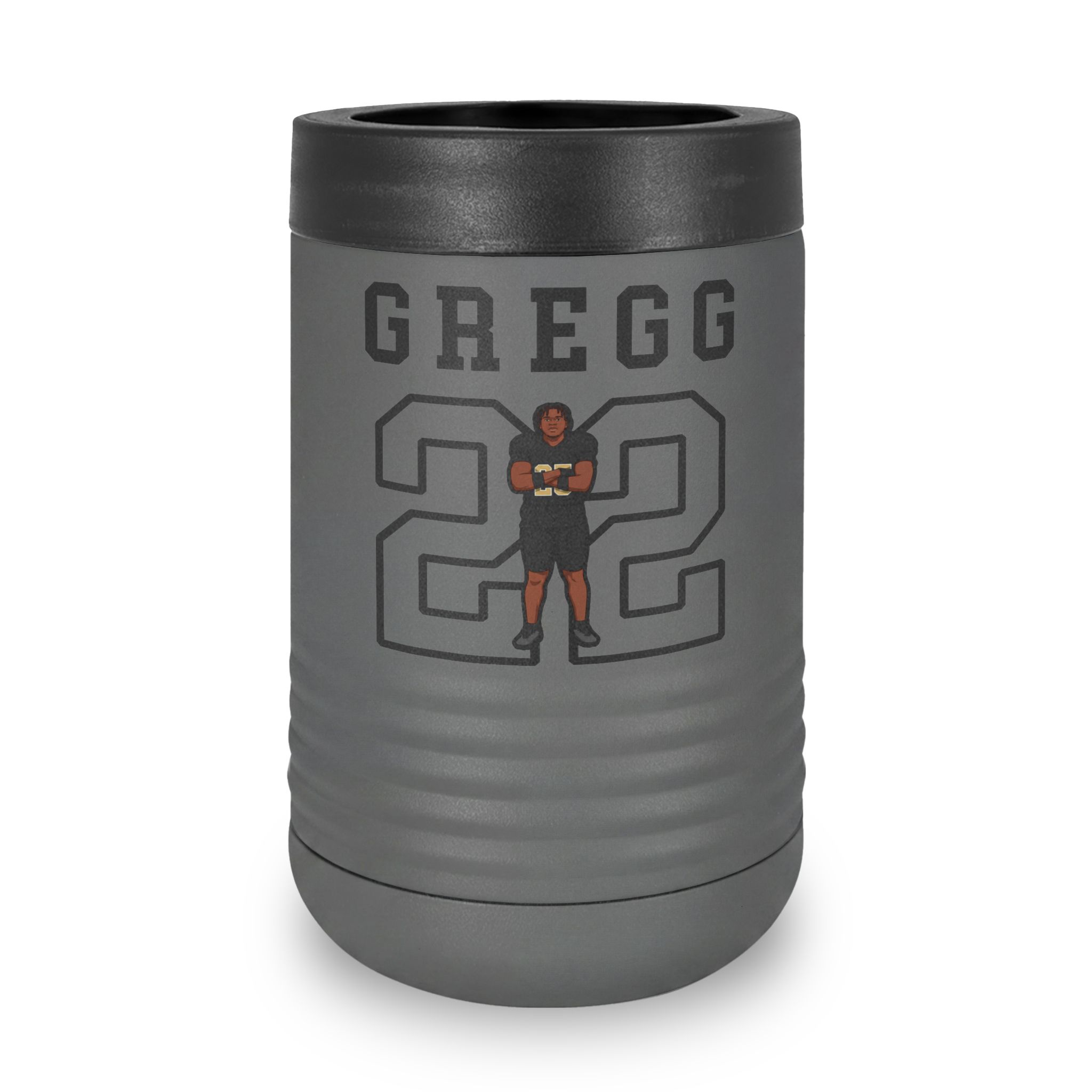 Stainless Can Cooler — character_shirsey in Grey