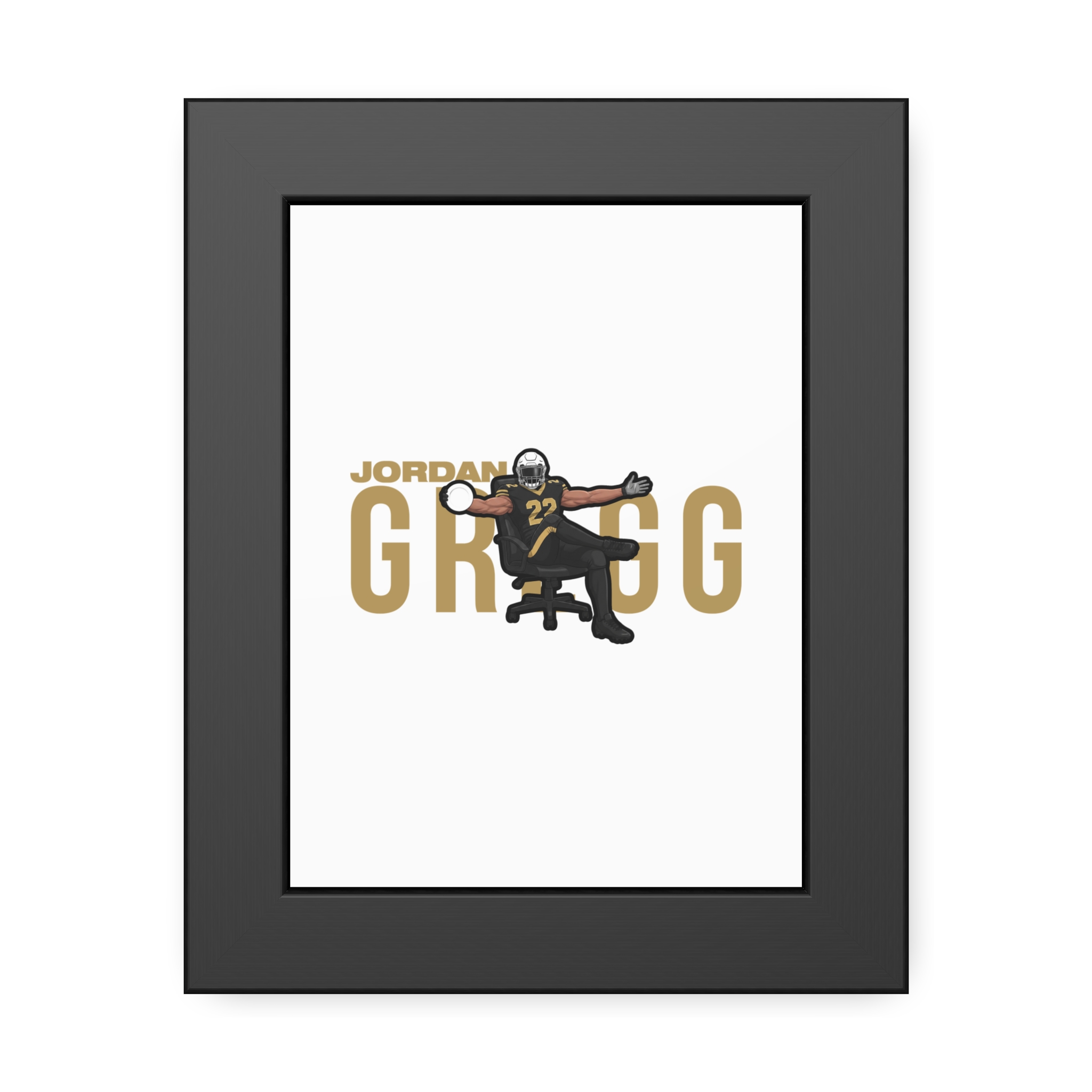 Framed Poster — character_player_name in Black