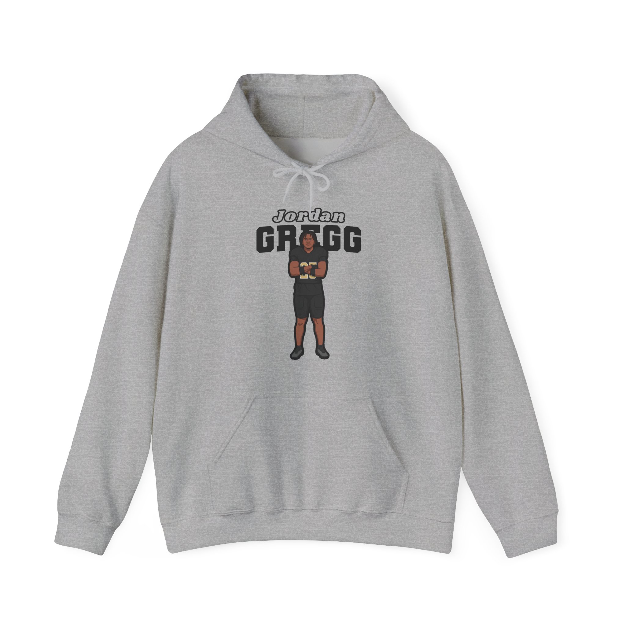 Hoodie — character_name_arch in Grey