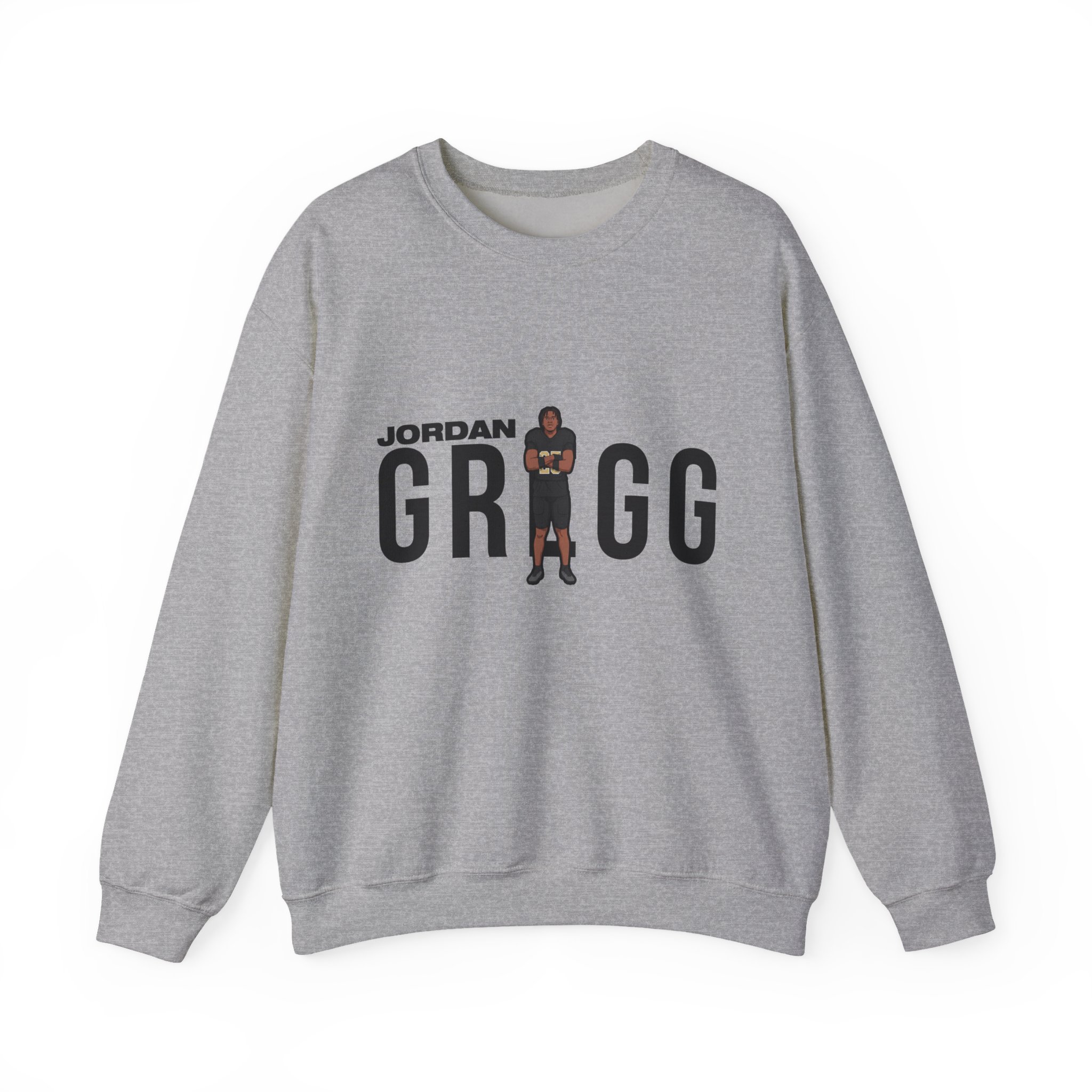 Crewneck Sweatshirt — character_player_name in Grey