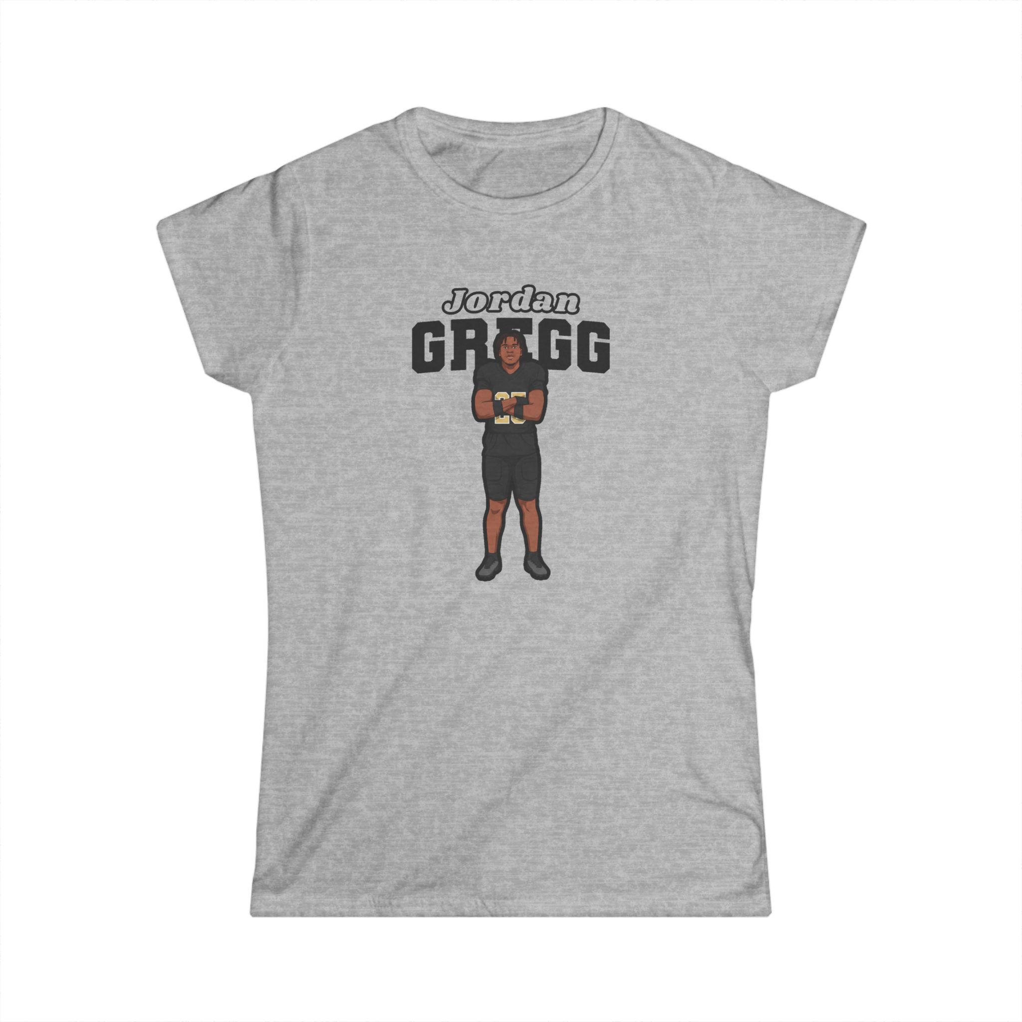 Women's Softstyle Tee — character_name_arch in Grey