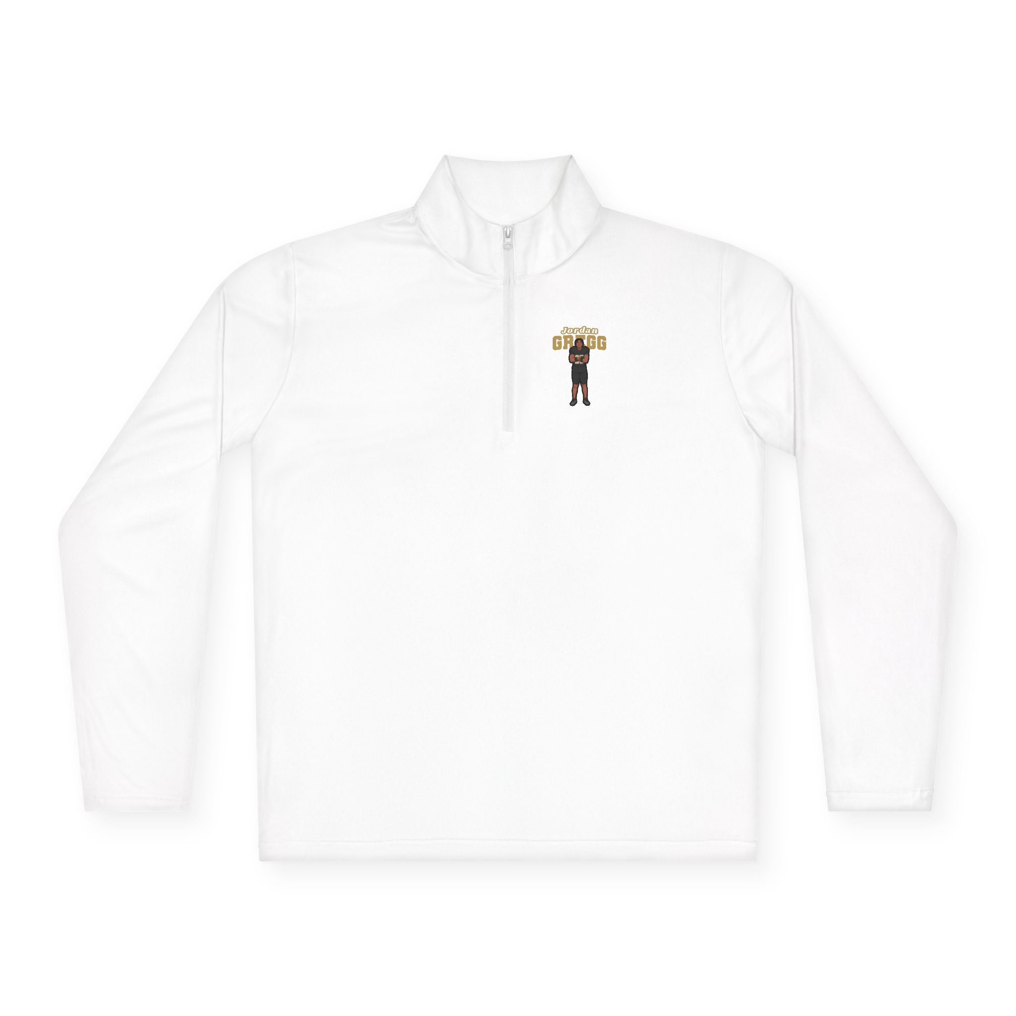 Q-Zip Pullover — character_name_arch in White