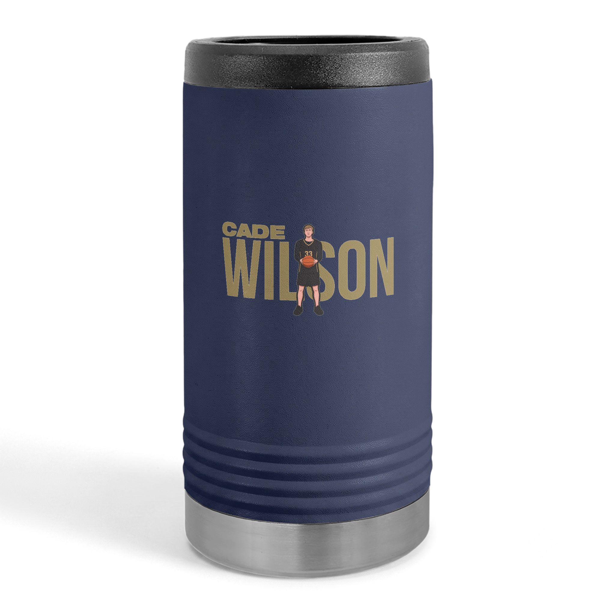 Slim Stainless Can Cooler — character_player_name in Navy