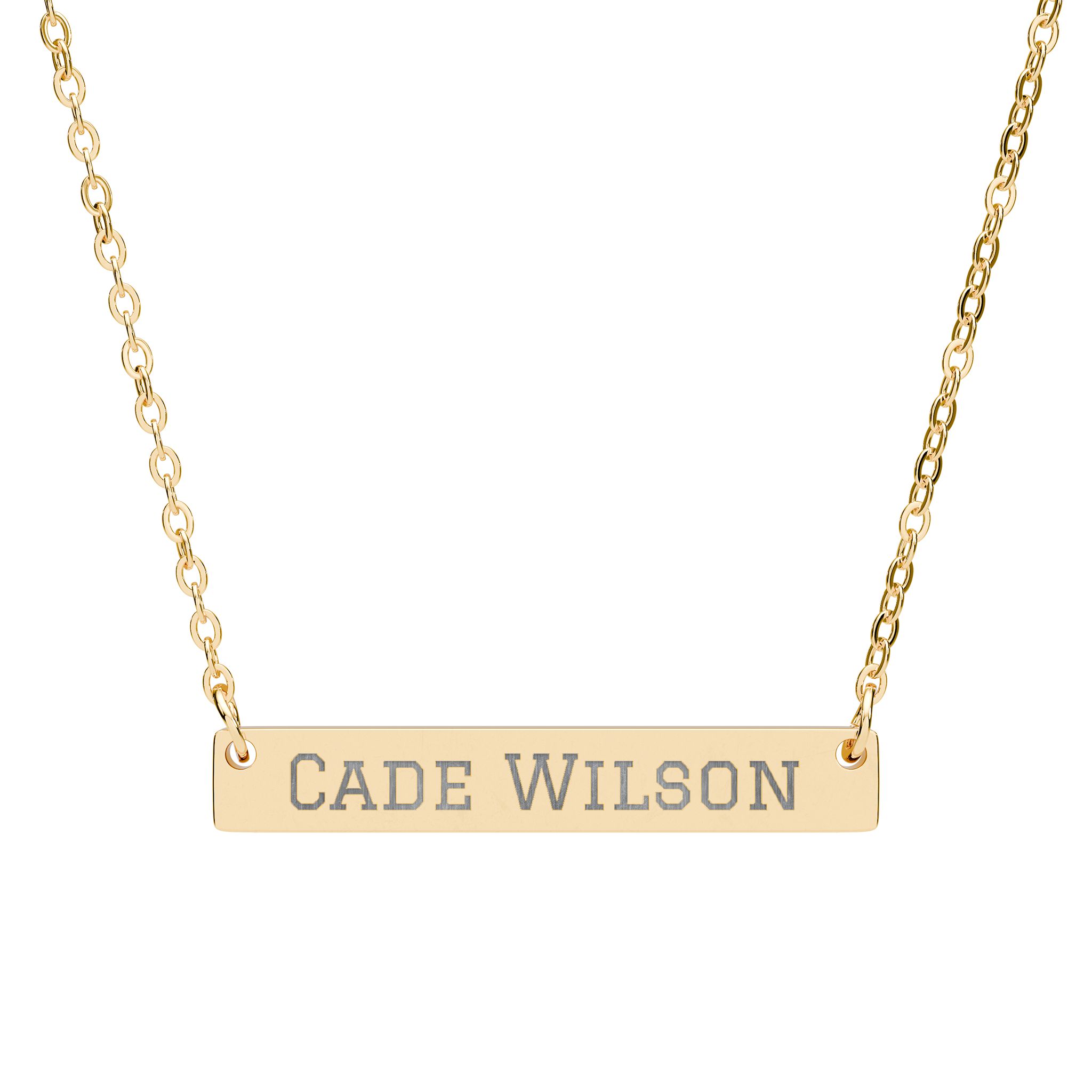 Engraved Bar Necklace — Classic in Gold