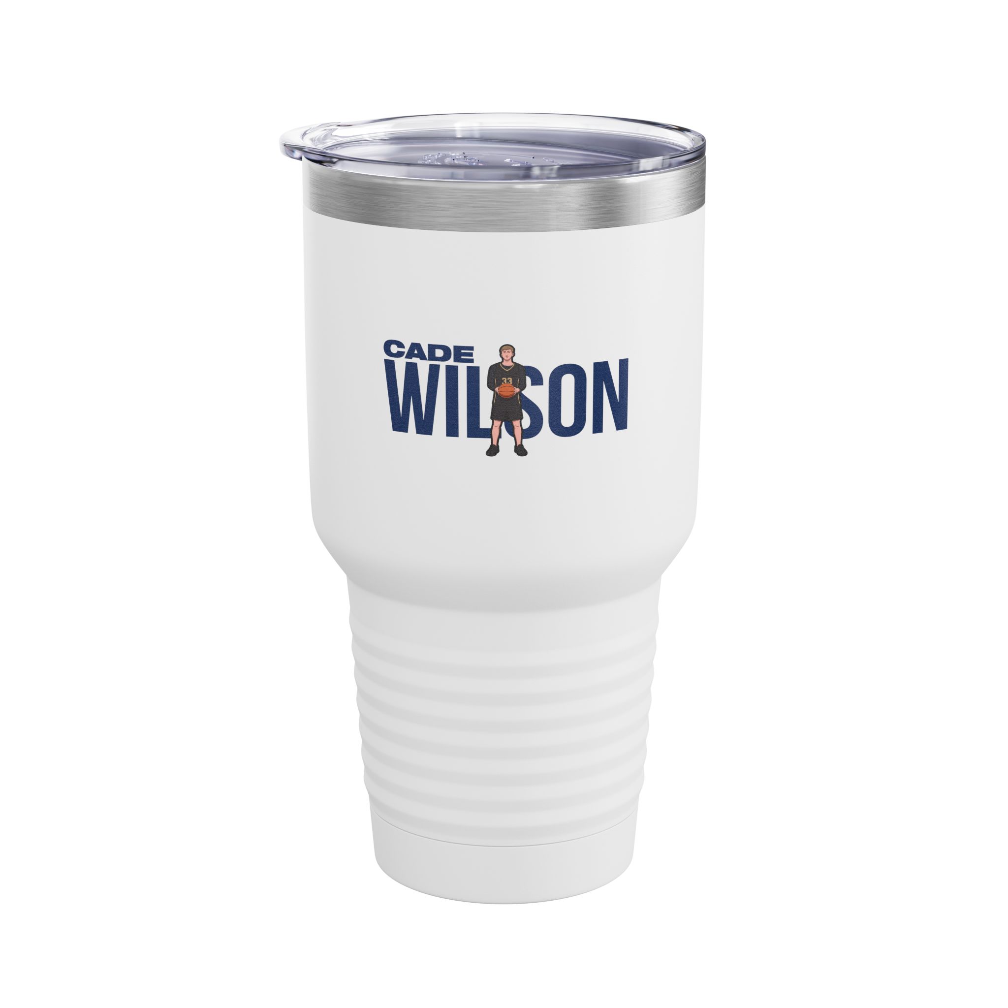 30oz Tumbler — character_player_name in White