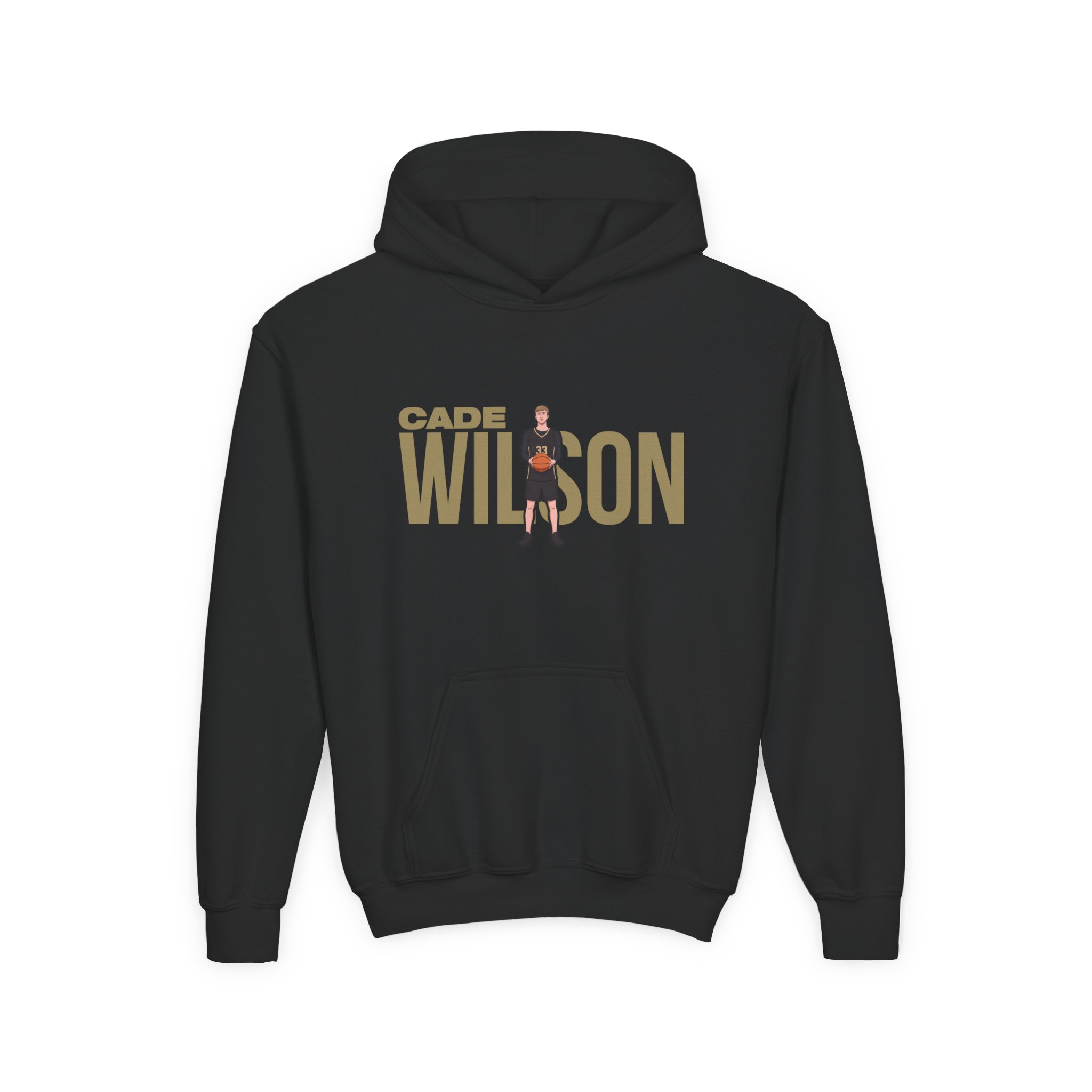 Youth Hoodie — character_player_name in Black