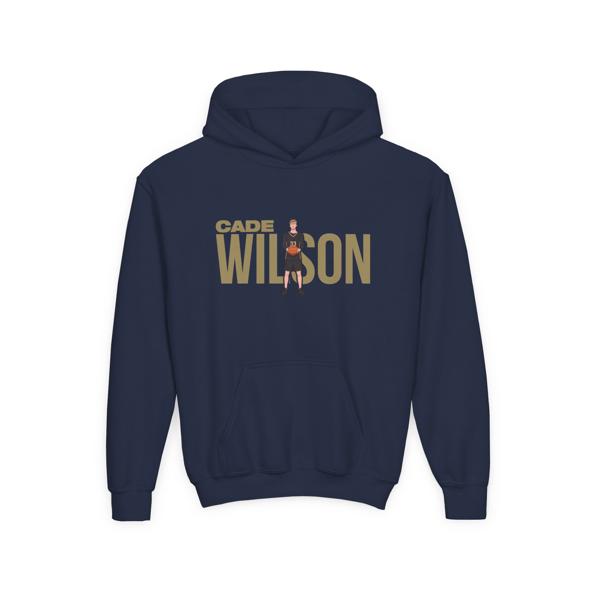 Youth Hoodie — character_player_name in Navy