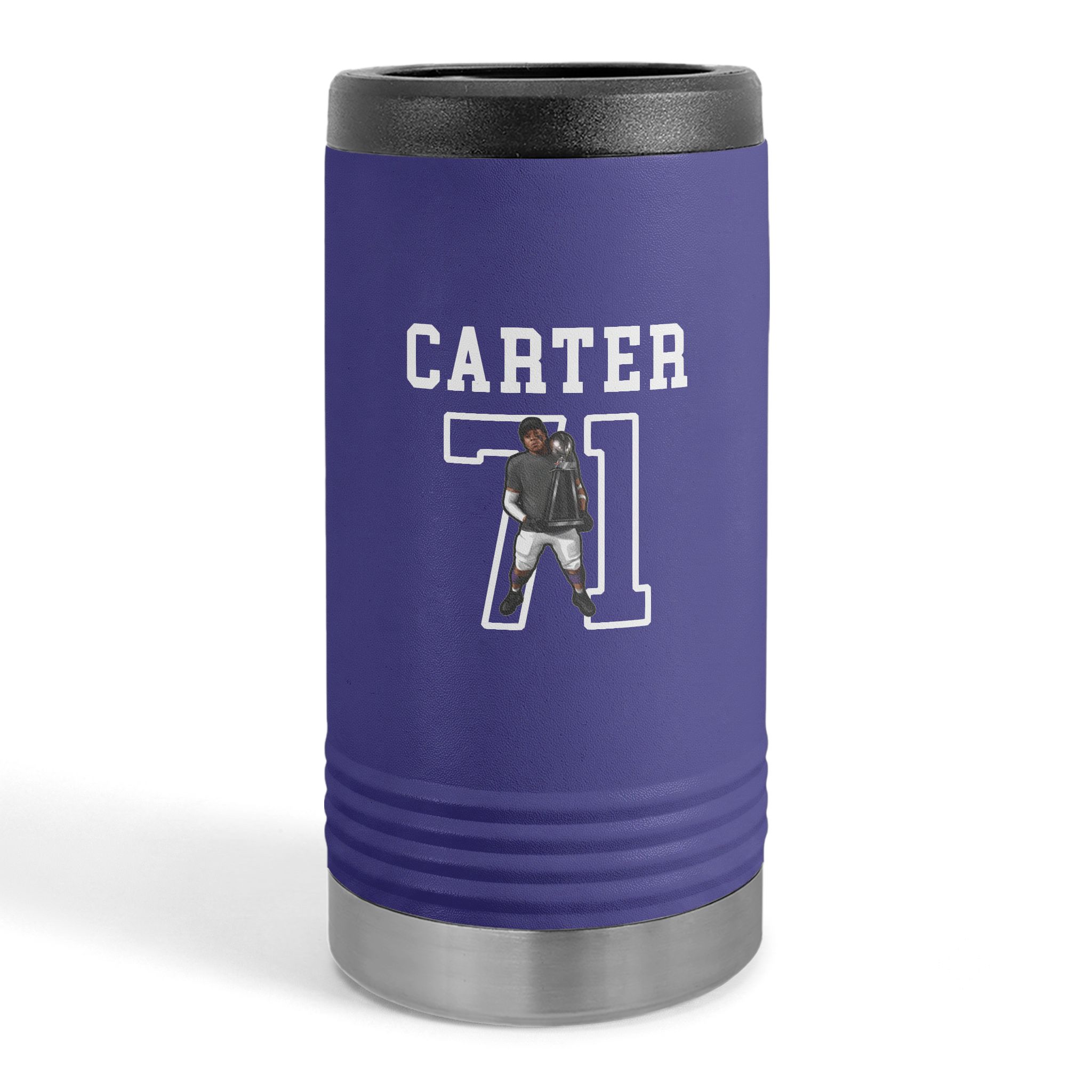 Slim Stainless Can Cooler — character_shirsey in Purple
