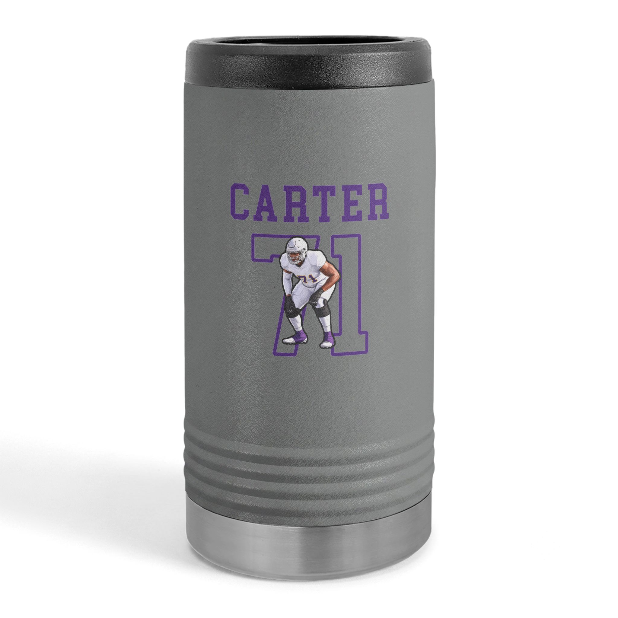 Slim Stainless Can Cooler — character_shirsey in Grey