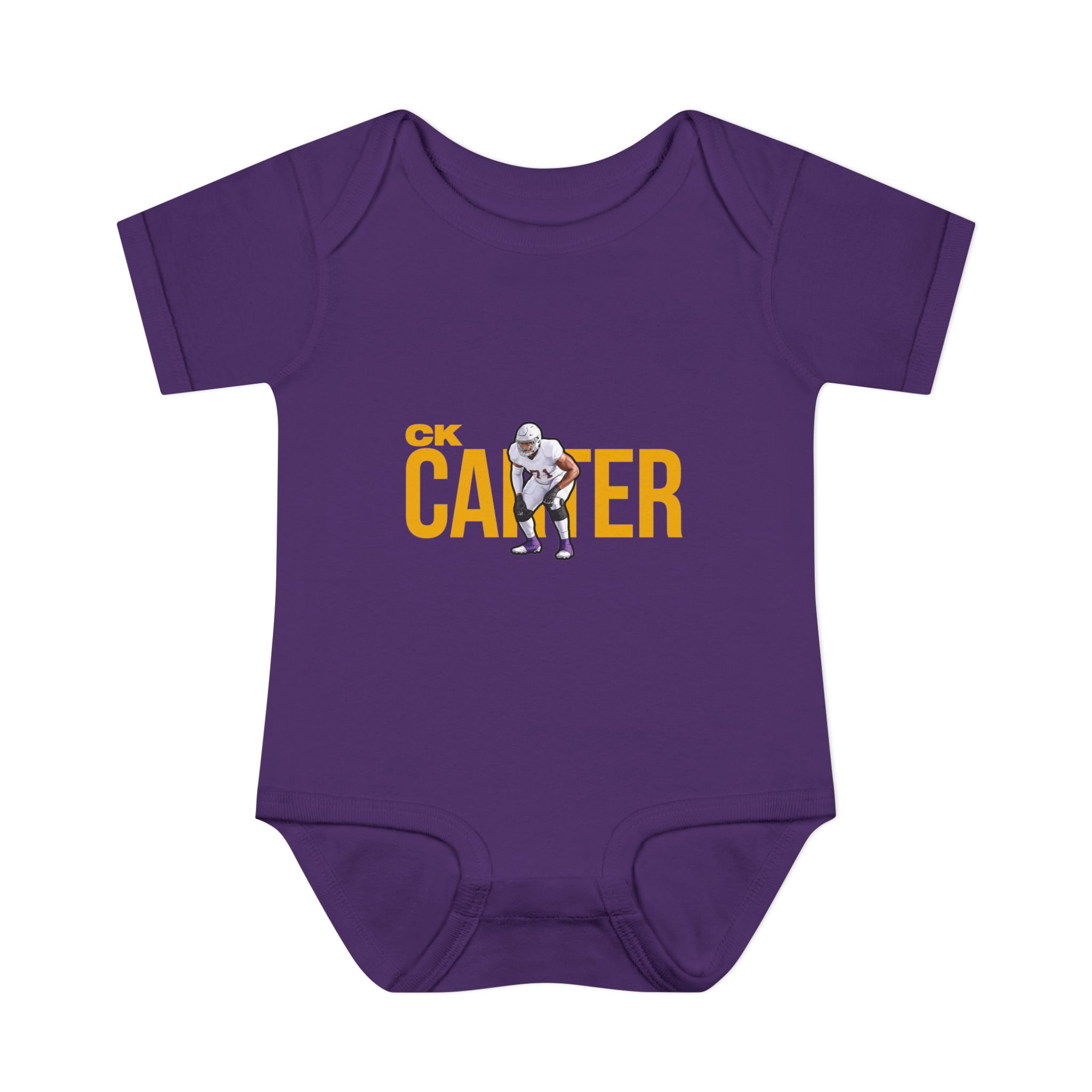 Baby Onesie — character_player_name in Purple