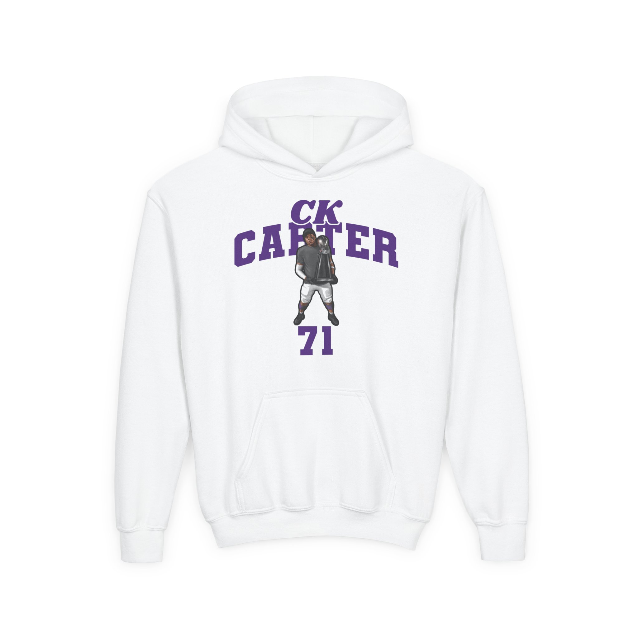 Youth Hoodie — character_signature_arch in White
