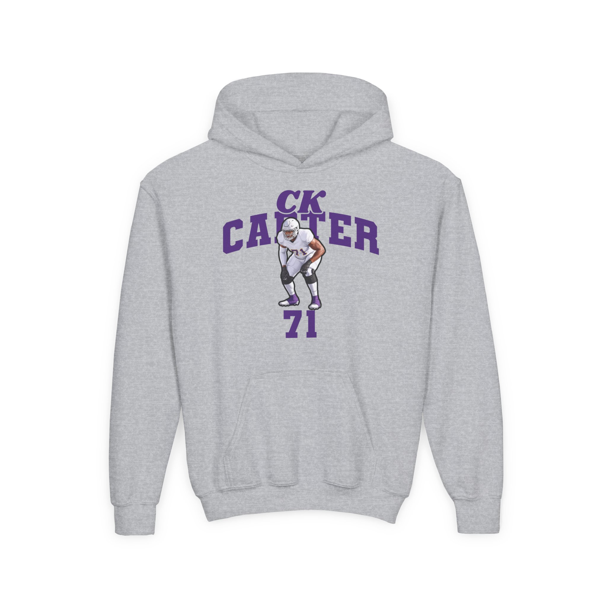 Youth Hoodie — character_signature_arch in Grey
