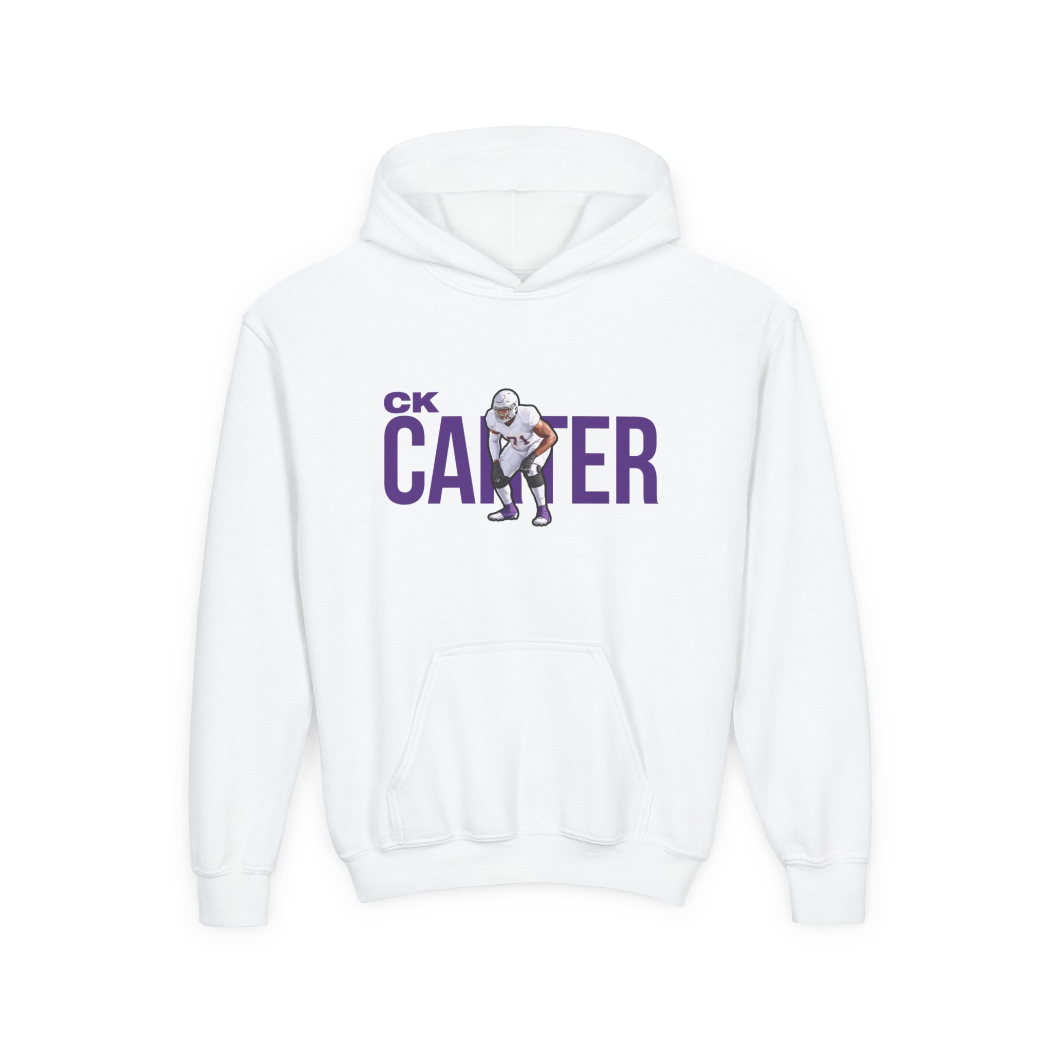 Youth Hoodie — character_player_name in White