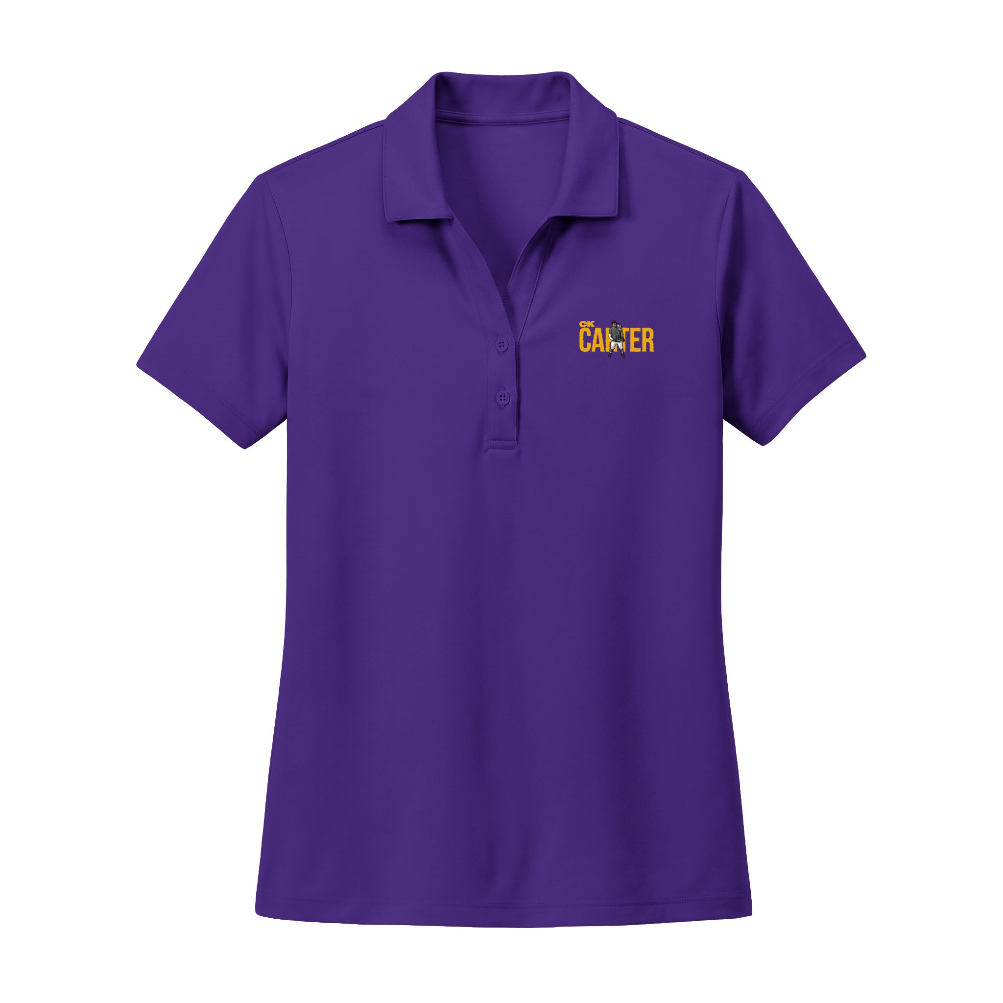 Women's Polo — character_player_name in Purple